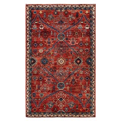 Tappeto Tribale Serapi in lana annodato a mano rosso 3' 1" x 5' 2"