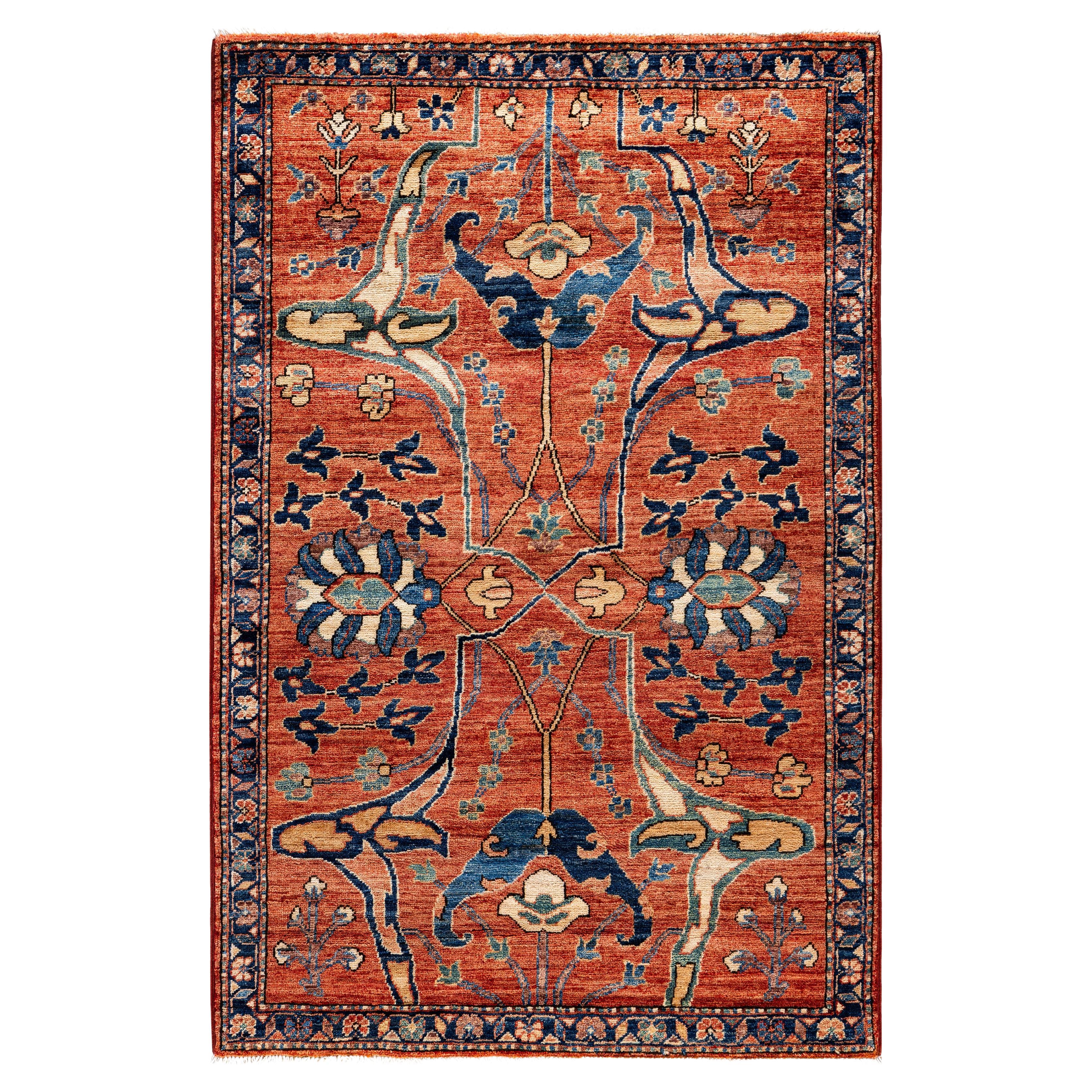 Traditional Tribal Serapi Wool Hand Knotted Red Area Rug 3' 3" x 5' 0"