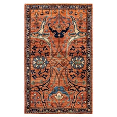Tapis traditionnel tribal Serapi rouge noué à la main 3' 3" x 5' 2"