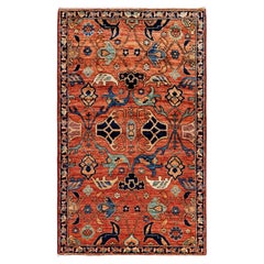 Alfombra Tribal Tradicional Serapi de Lana Anudada a Mano Roja 3' 3" x 5' 4