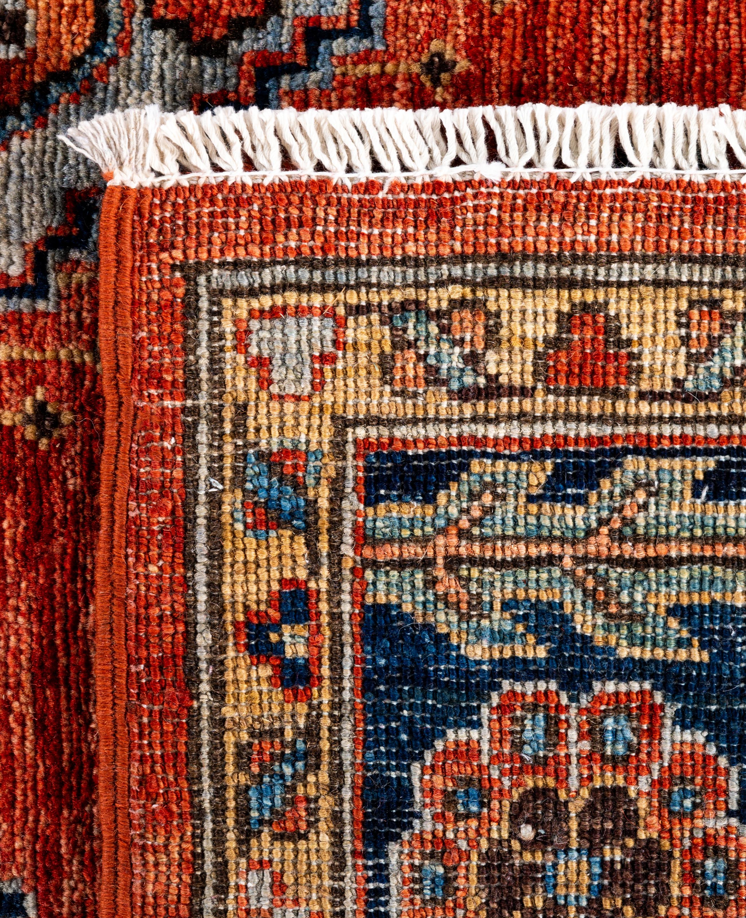 Traditional Tribal Serapi Wool Hand Knotted Red Area Rug 5' 11