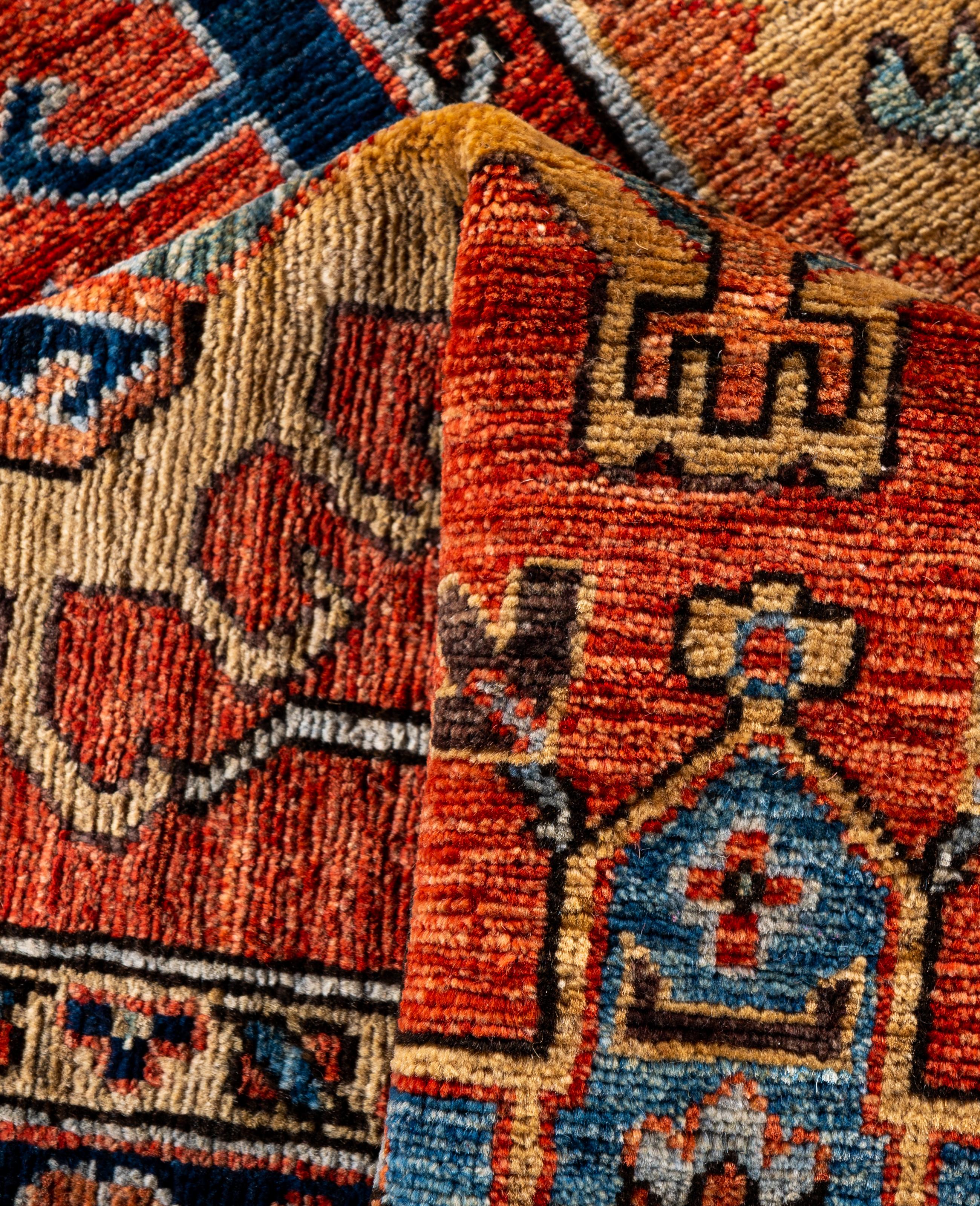 Traditional Tribal Serapi Wool Hand Knotted Red Area Rug 5' 11