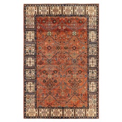 Traditional Tribal Serapi Wool Hand Knotted Red Area Rug 5
 11" x 9
 0"