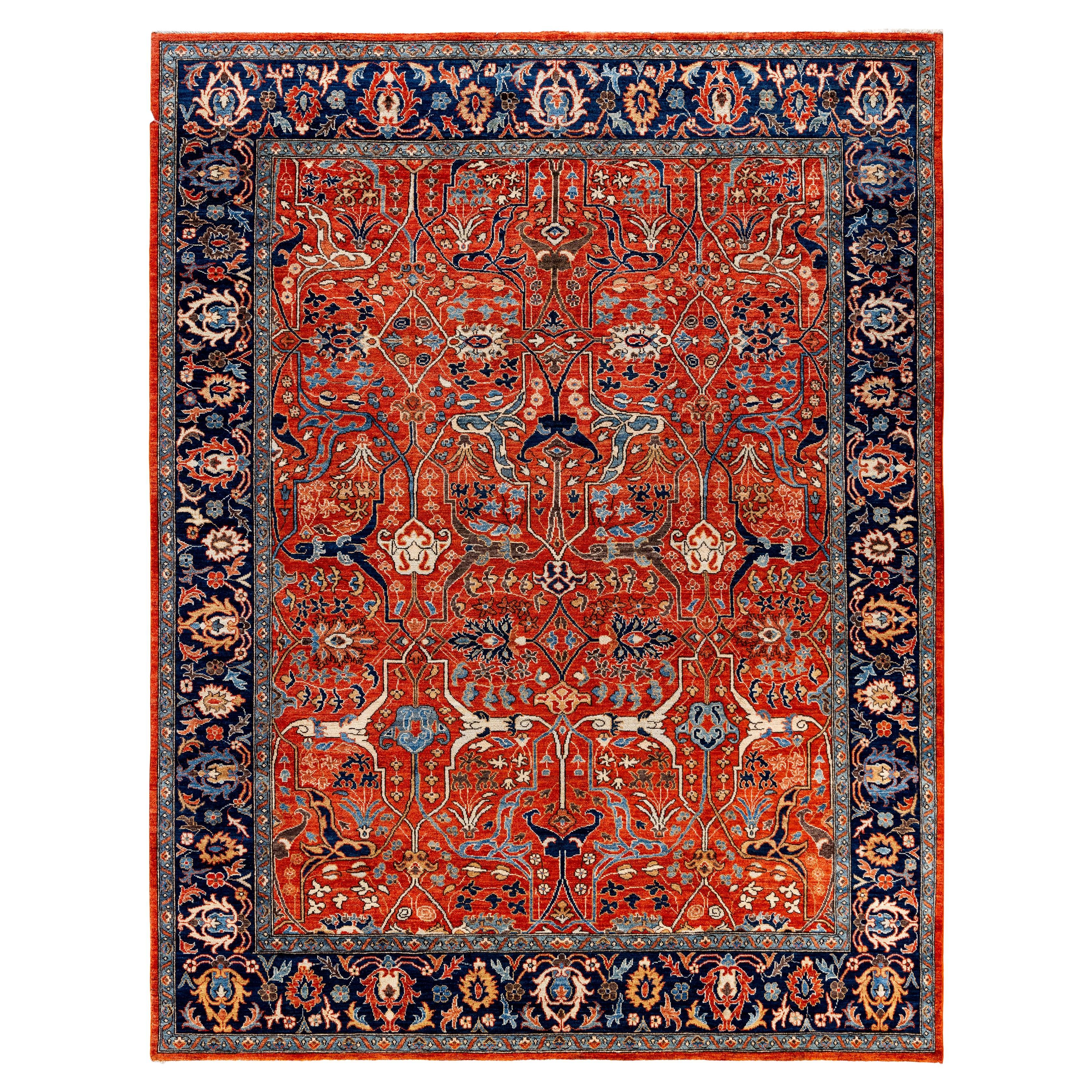 Traditional Tribal Serapi Wool Hand Knotted Red Area Rug 8' 0" x 10' 0"