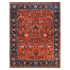 Traditional Tribal Serapi Wool Hand Knotted Red Area Rug 8' 0" x 10' 0"