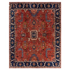 Traditional Tribal Serapi Wool Hand Knotted Red Area Rug 8' 0" x 10' 3"