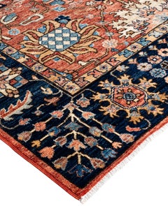 Traditional Tribal Serapi Wool Hand Knotted Red Area Rug 8' 9" x 12' 0"