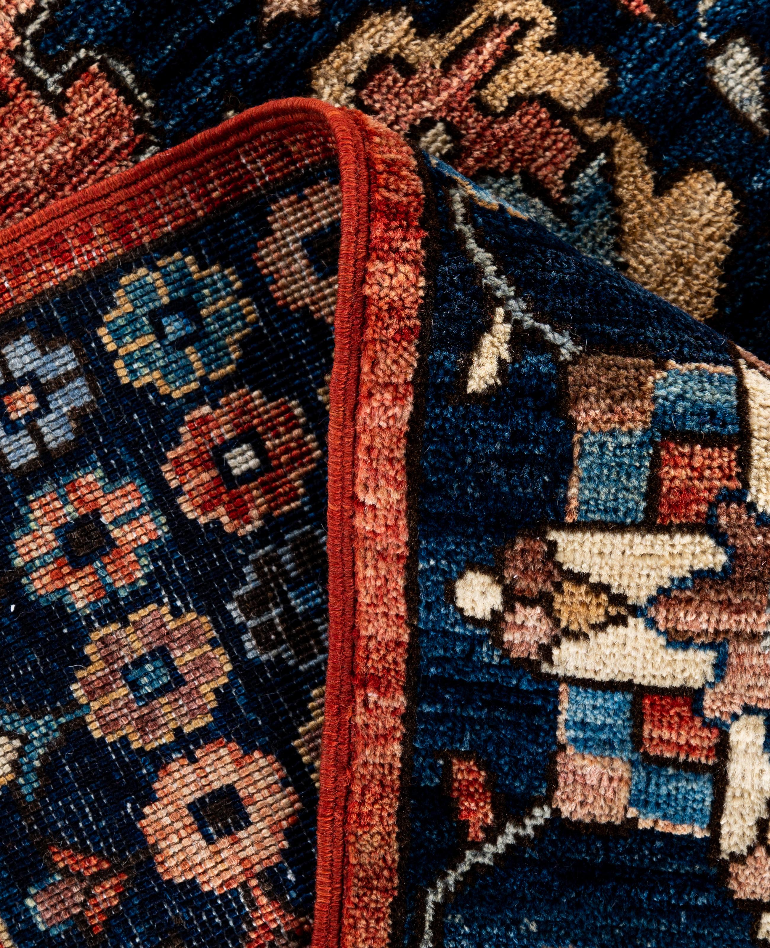 XXIe siècle et contemporain Tapis traditionnel tribal Serapi rouge noué à la main 8' 9