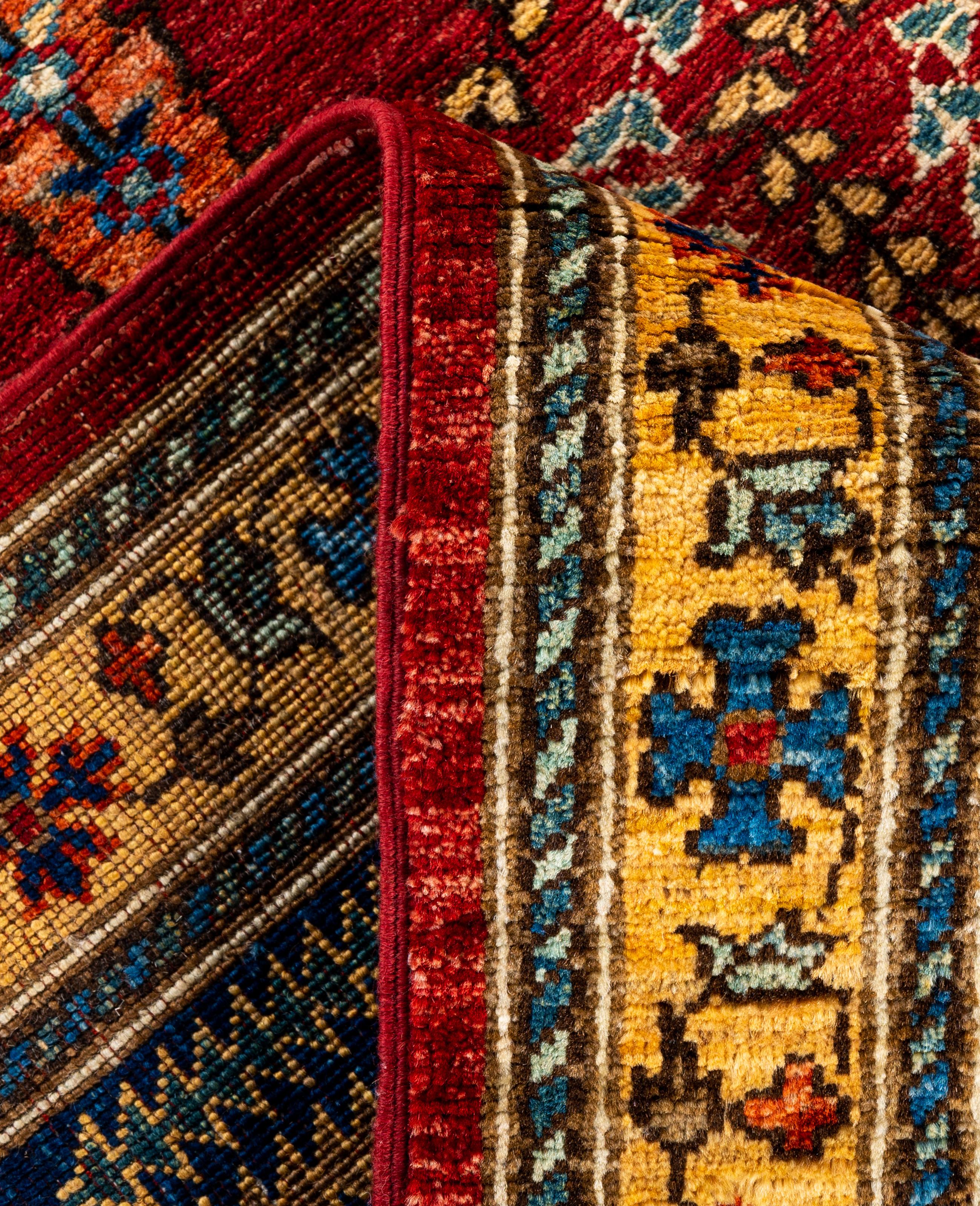 XXIe siècle et contemporain Tapis traditionnel tribal Serapi rouge noué à la main 9' 0