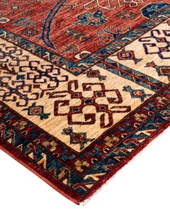 Traditional Tribal Serapi Wool Hand Knotted Red Area Rug 9' 0" x 12' 0"