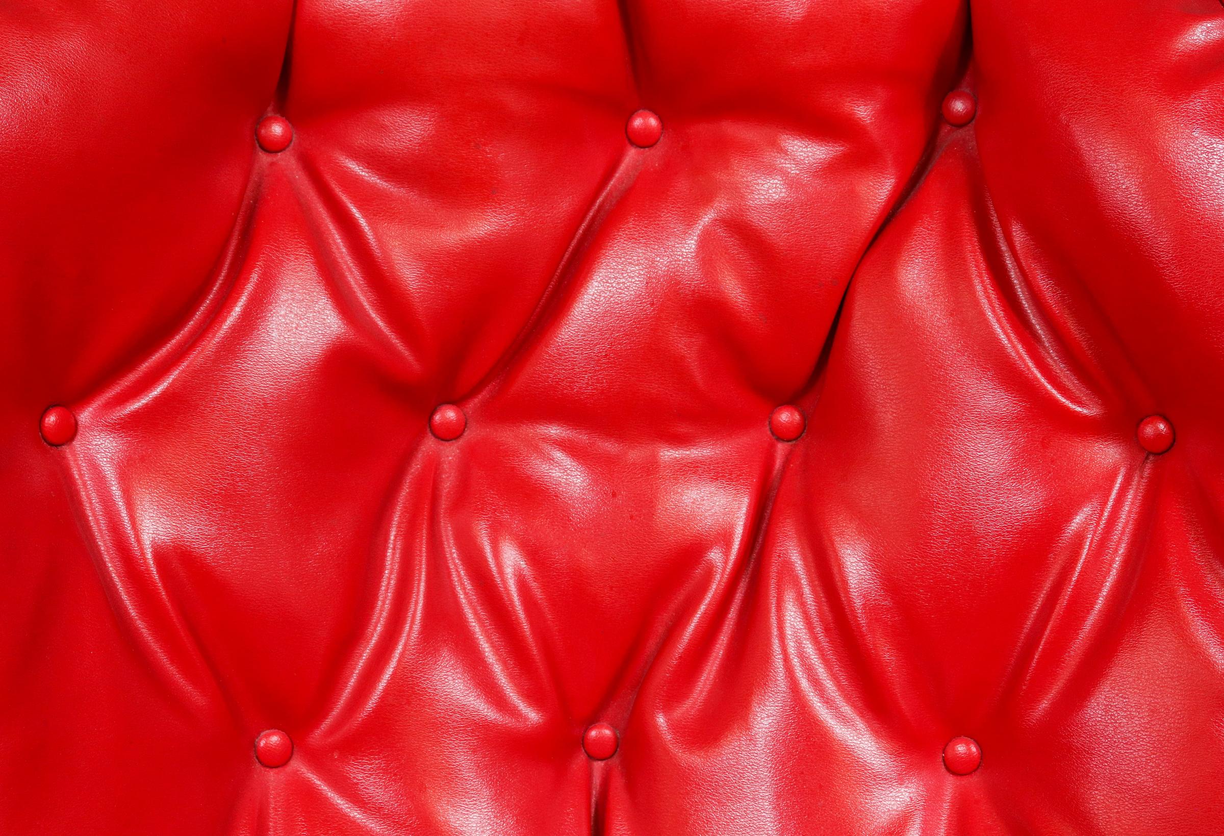red tufted chair