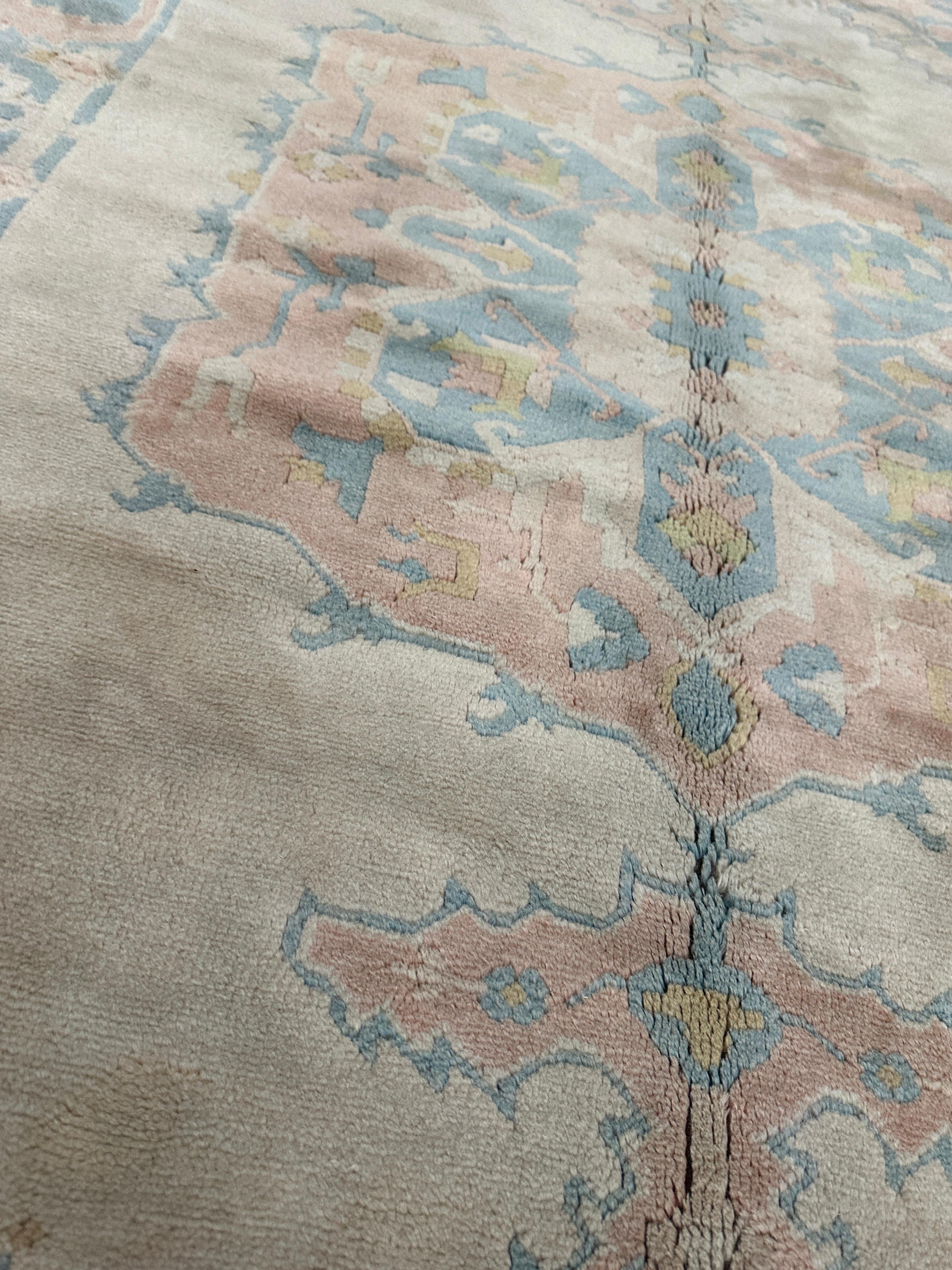 Alfombra Turca Tradicional 6x9 Azul y Rosa en venta 3