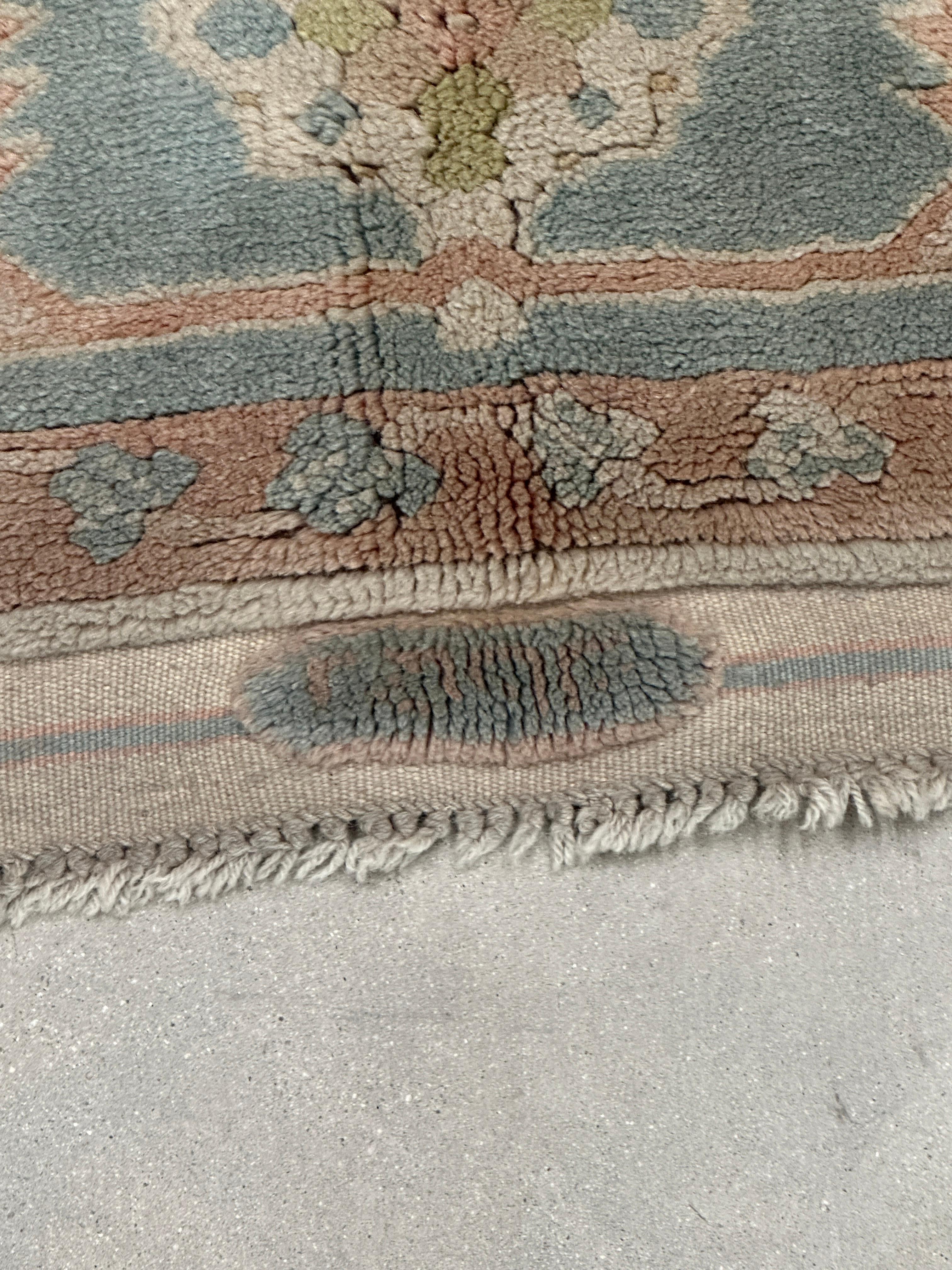 Alfombra Turca Tradicional 6x9 Azul y Rosa en venta 4