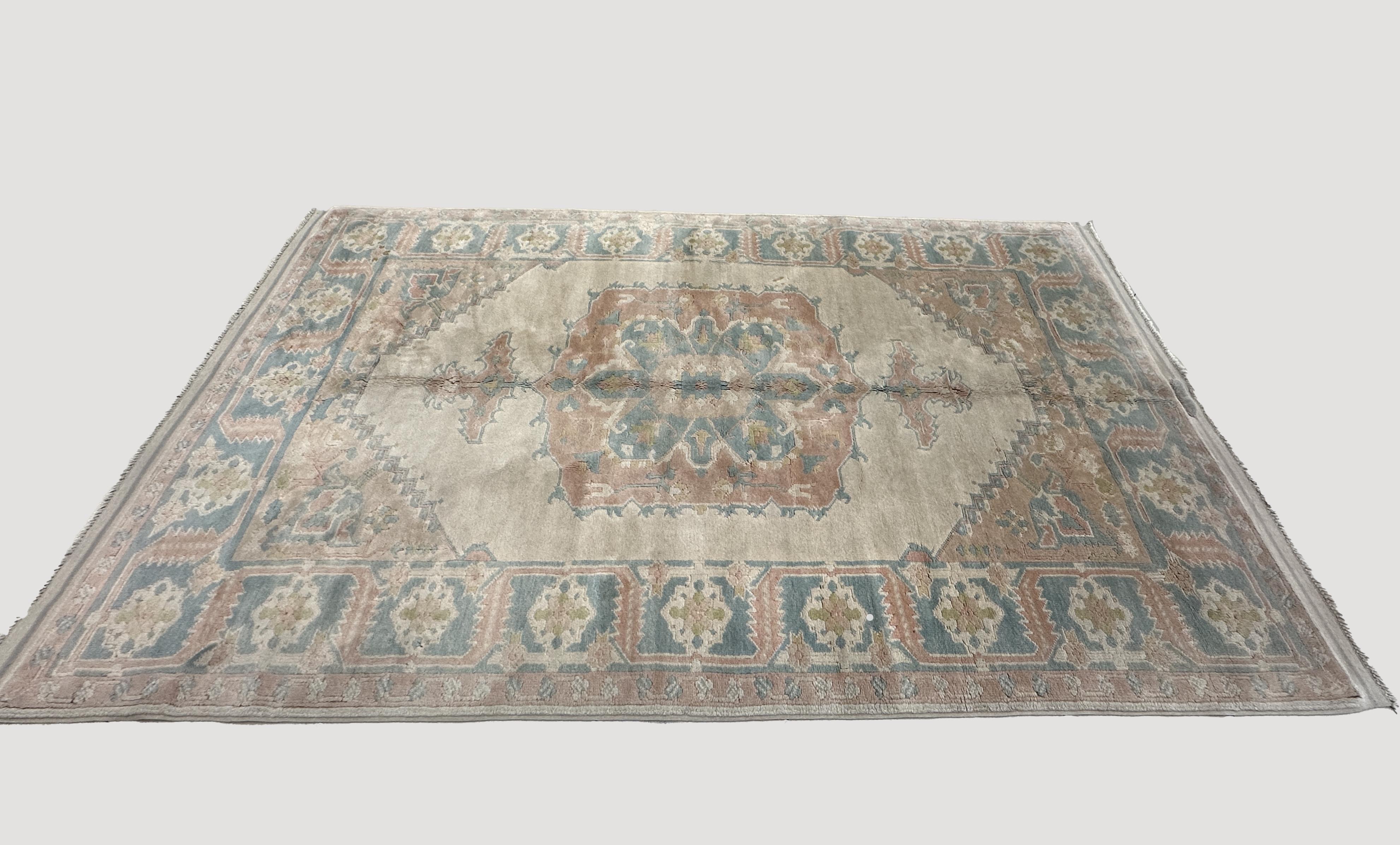 Alfombra Turca Tradicional 6x9 Azul y Rosa Siglo XXI y contemporáneo en venta