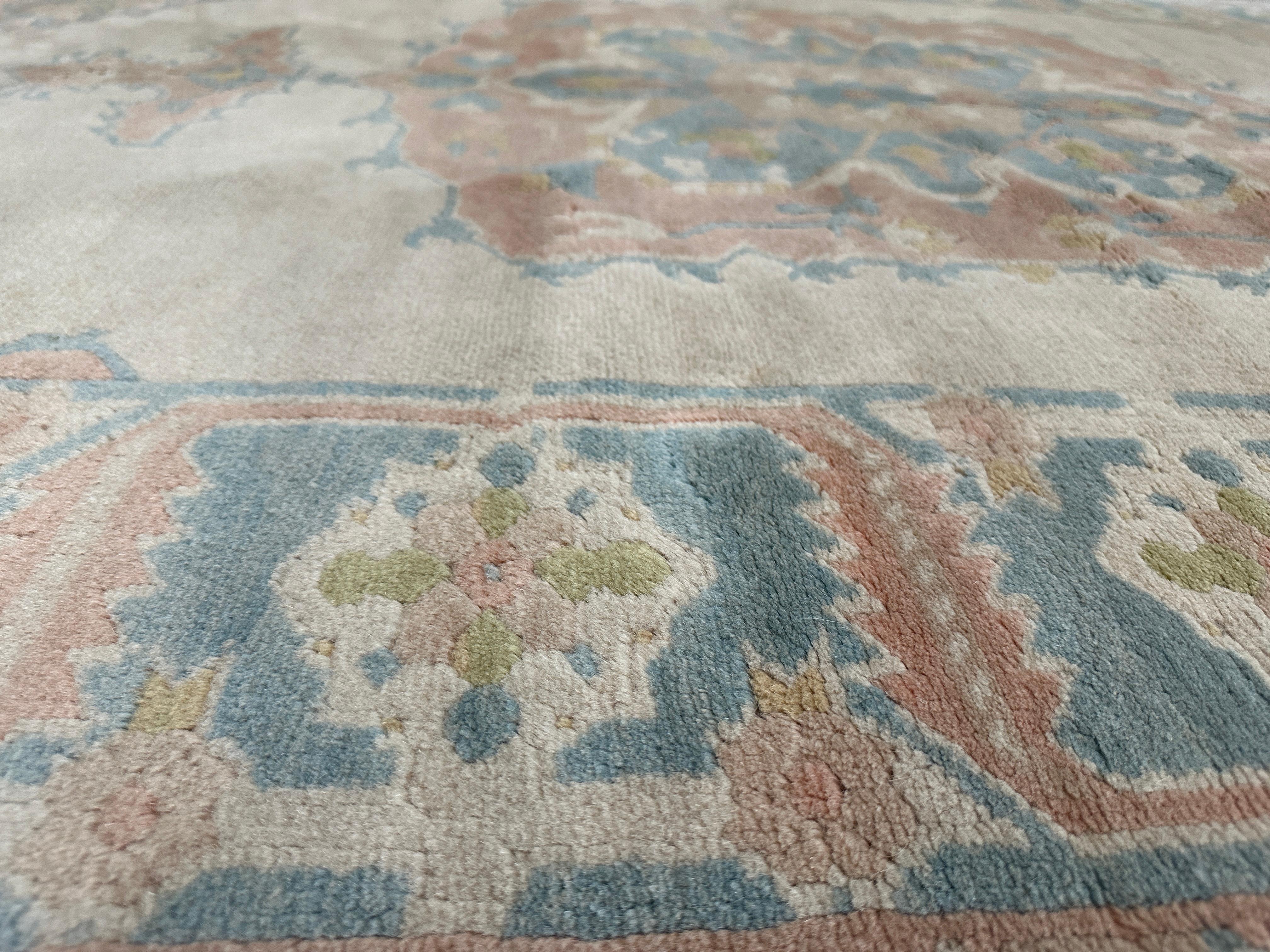 Alfombra Turca Tradicional 6x9 Azul y Rosa Lana en venta