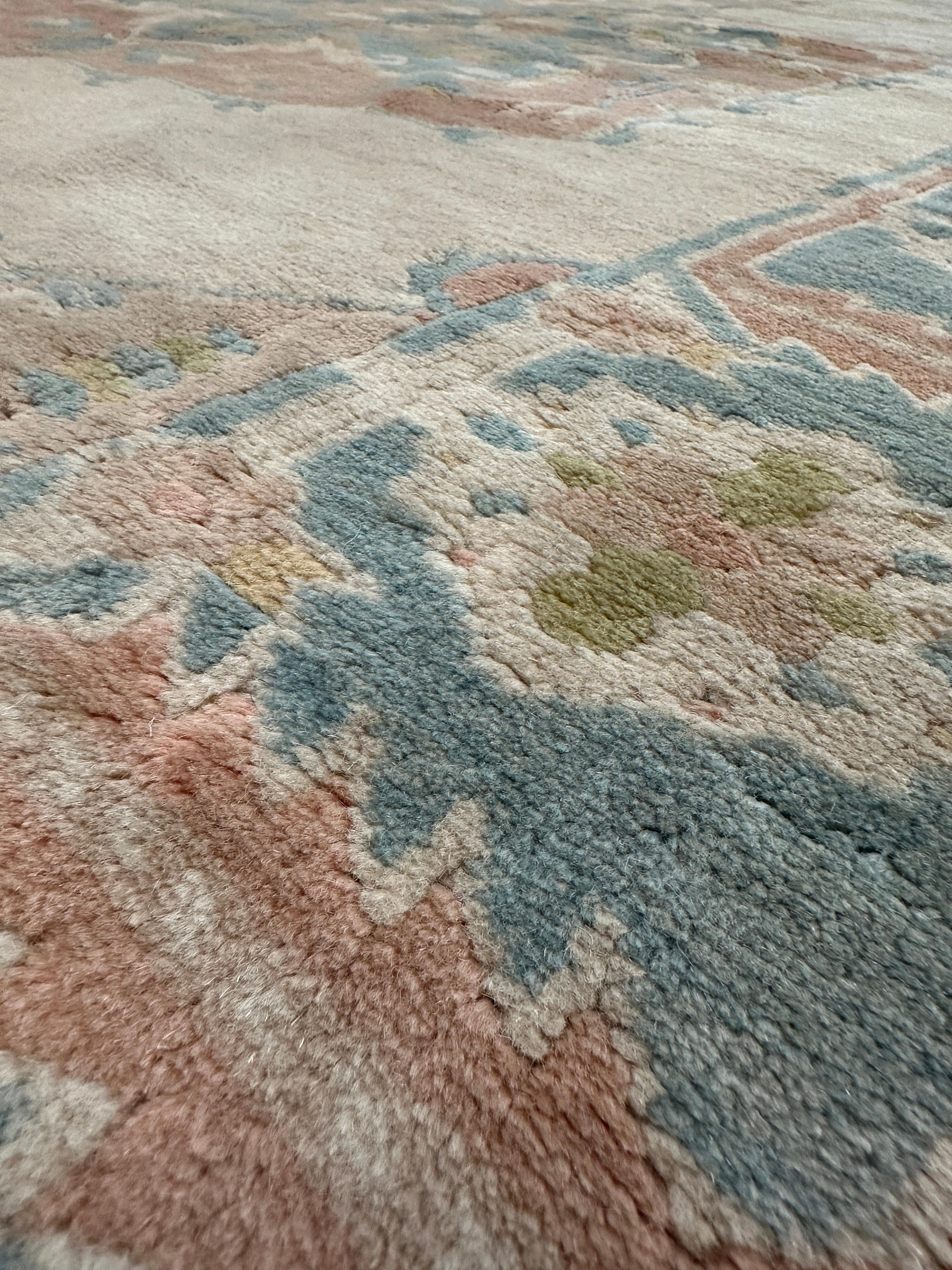 Alfombra Turca Tradicional 6x9 Azul y Rosa en venta 1
