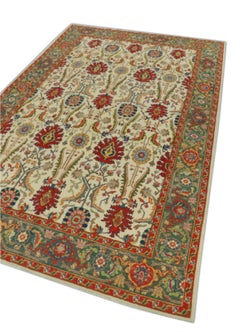 Traditional Floral Design Turkish Finewoven Wool Oushak Rug 6'3" x 9'8"