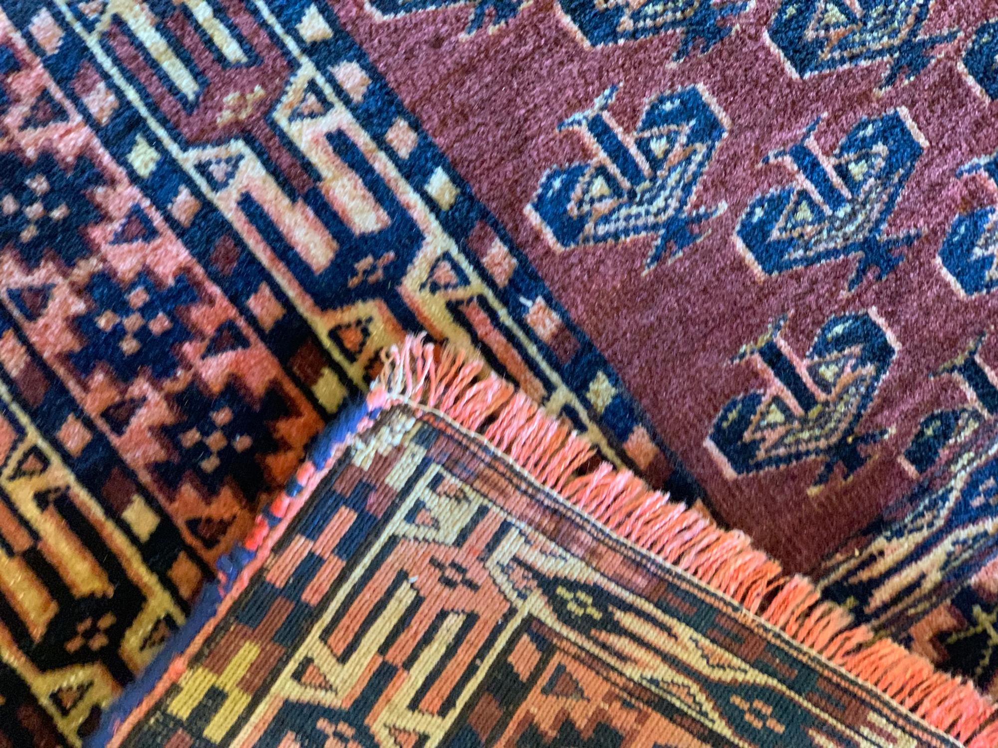 Türkischer Teppich, rostfarbener Wollteppich, handgeknüpfter antiker Teppich (Spätes 19. Jahrhundert) im Angebot
