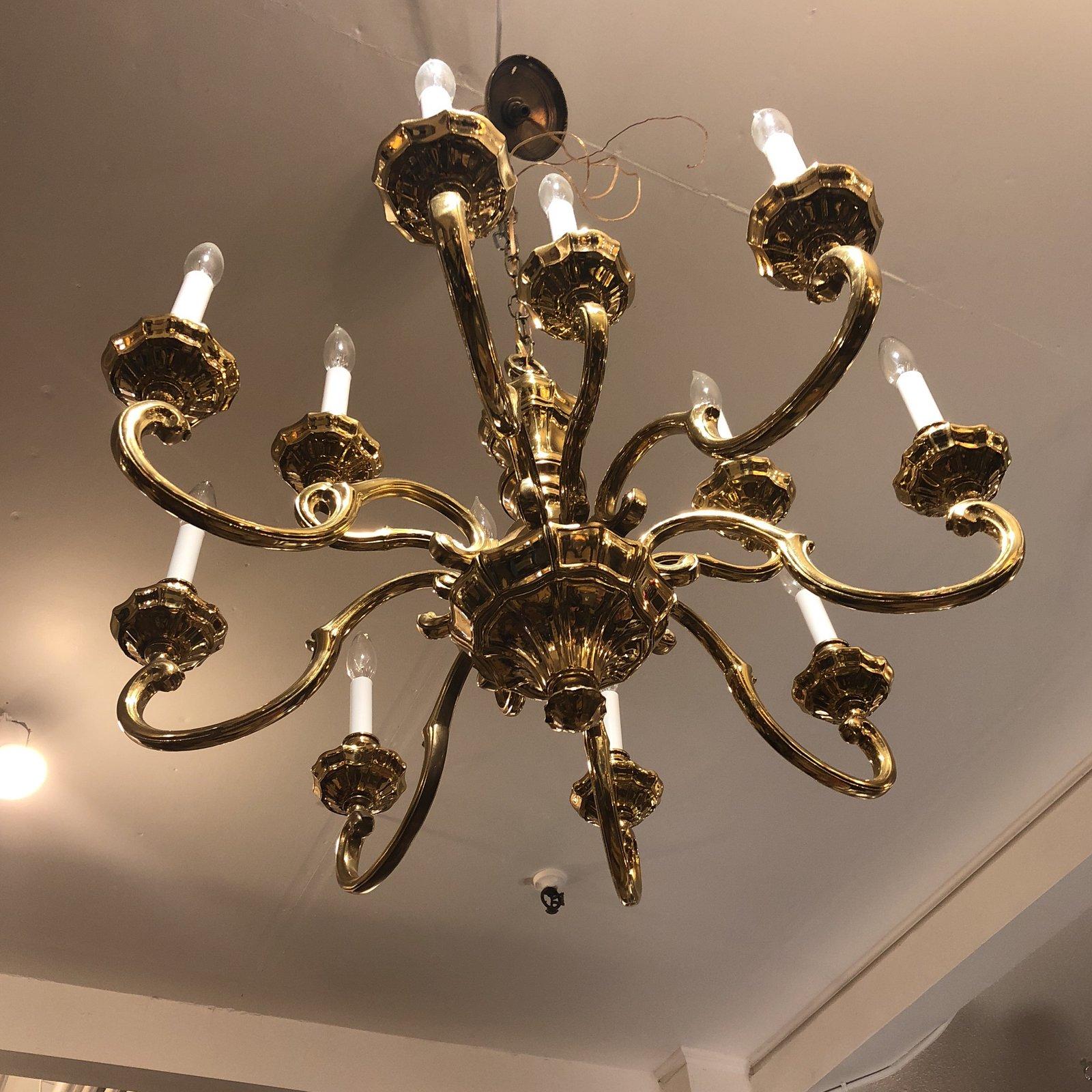 traditional brass chandelier