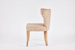Traditional Upholstered Dining Chair with Brass Handle by Martin and Brockett