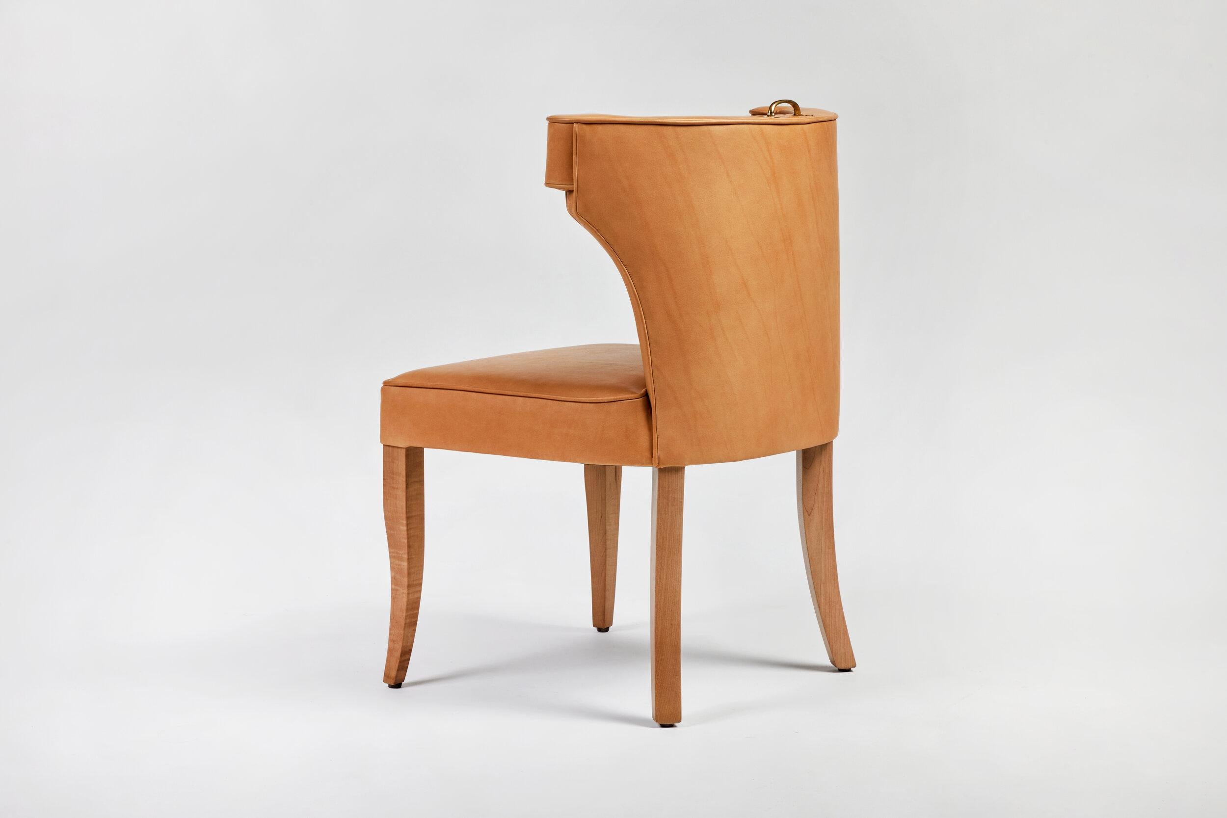 orange upholstered dining chair