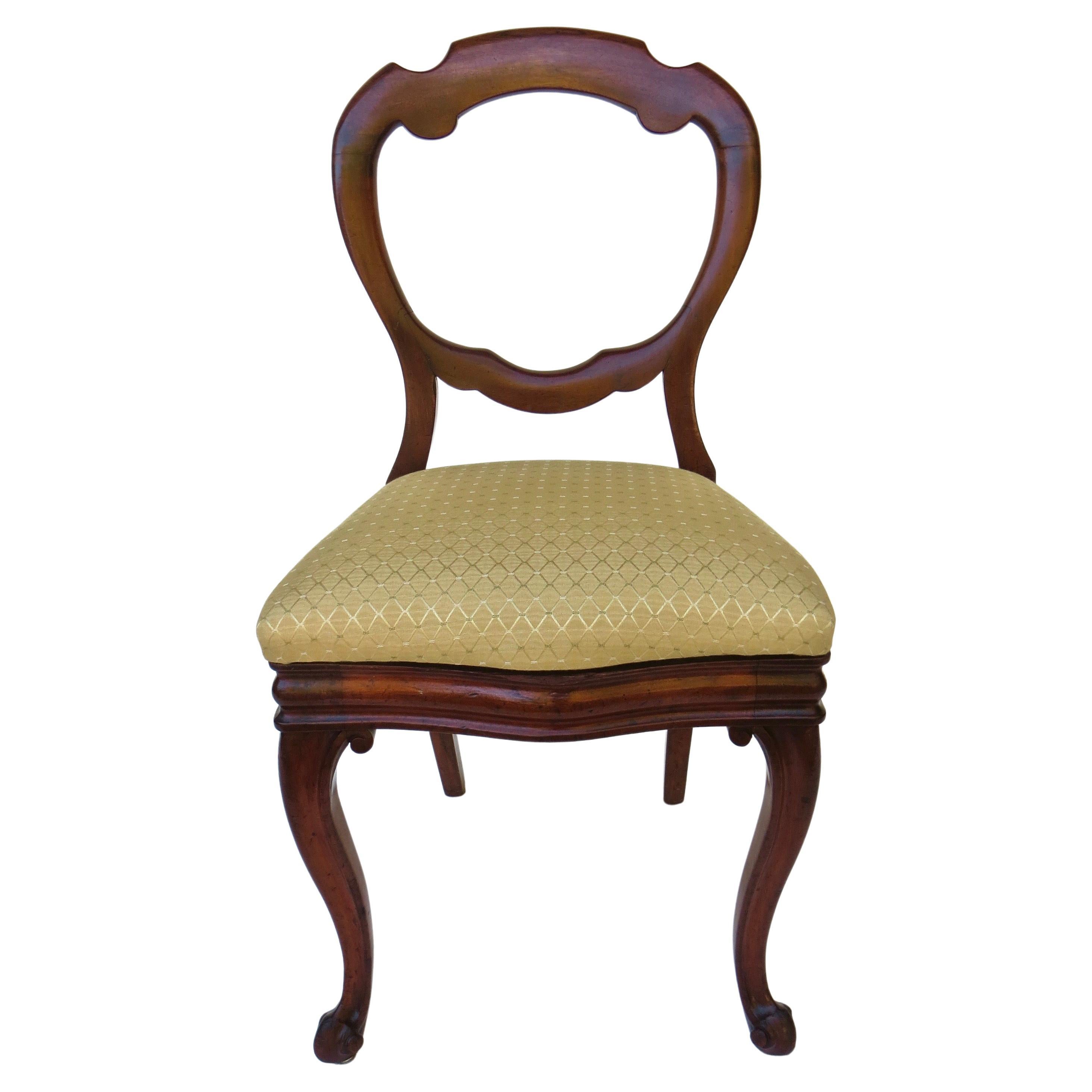 Traditional Victorian Balloon Back Side Chair, English, Circa 1850 For Sale