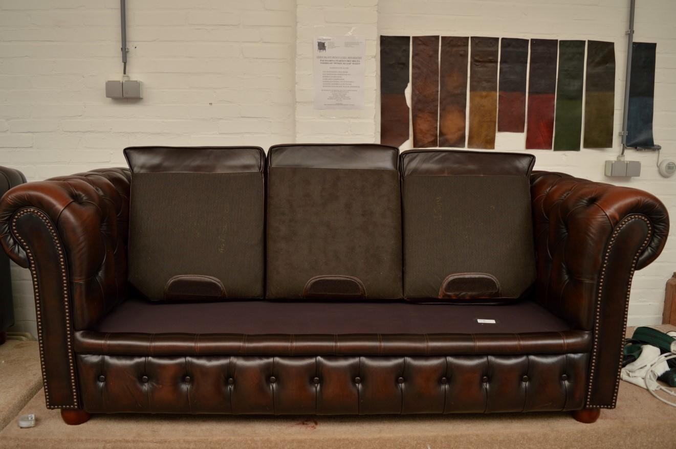 Traditional Vintage Delta Chesterfield Three and Two/Seat Settee For Sale 8