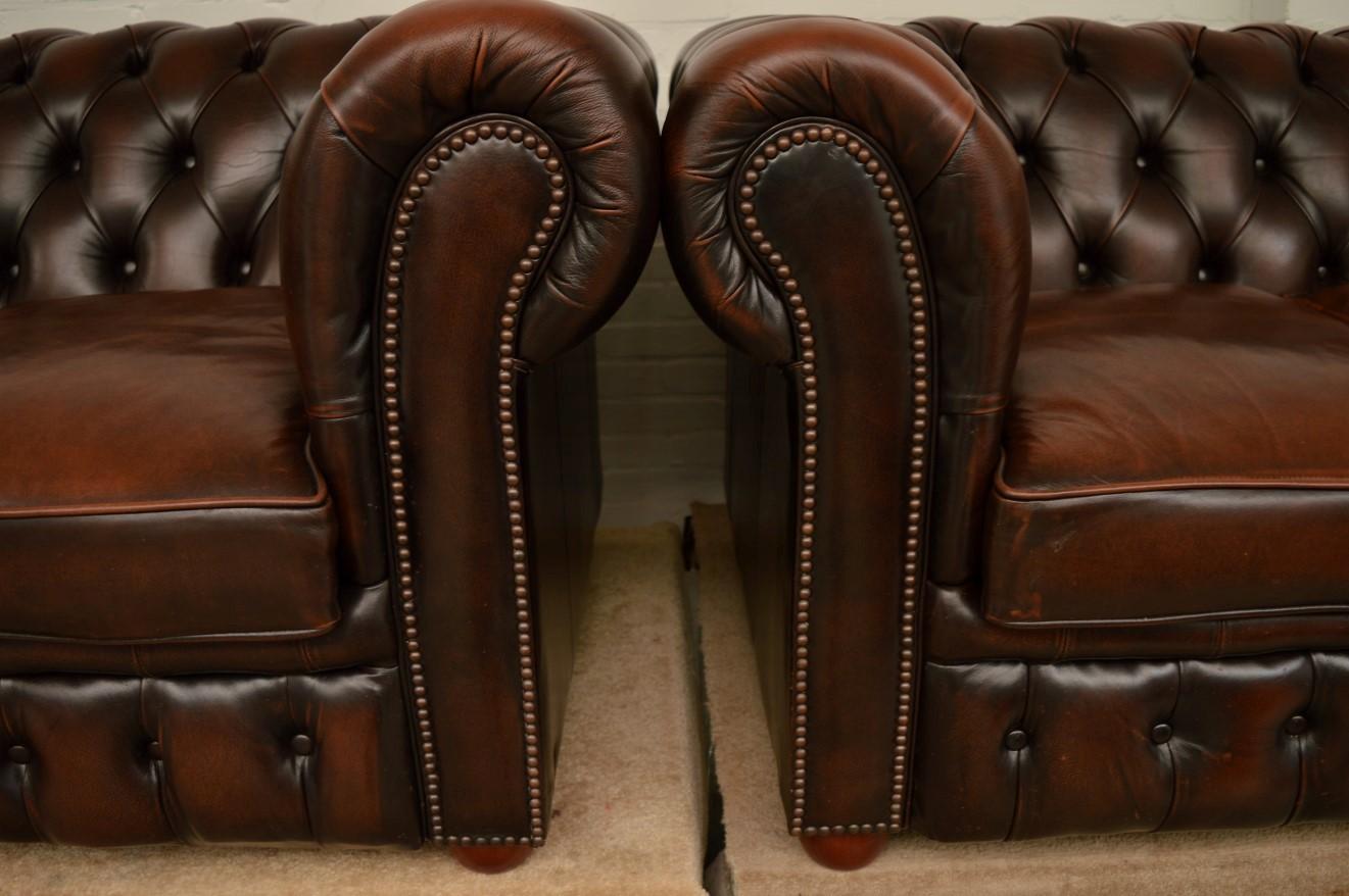 Traditional Vintage Delta Chesterfield Three and Two/Seat Settee For Sale 11
