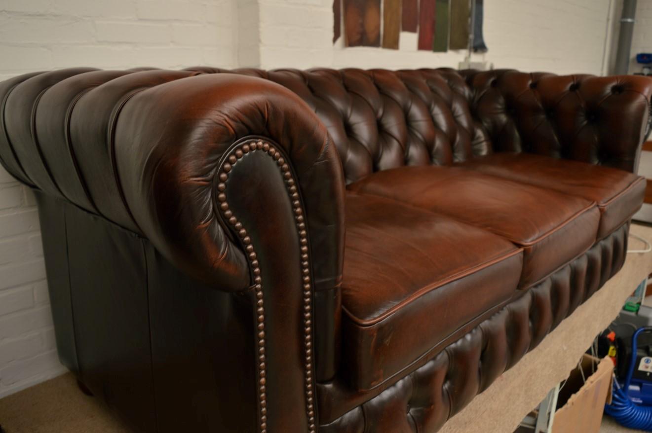 Traditional Vintage Delta Chesterfield Three and Two/Seat Settee For Sale 1