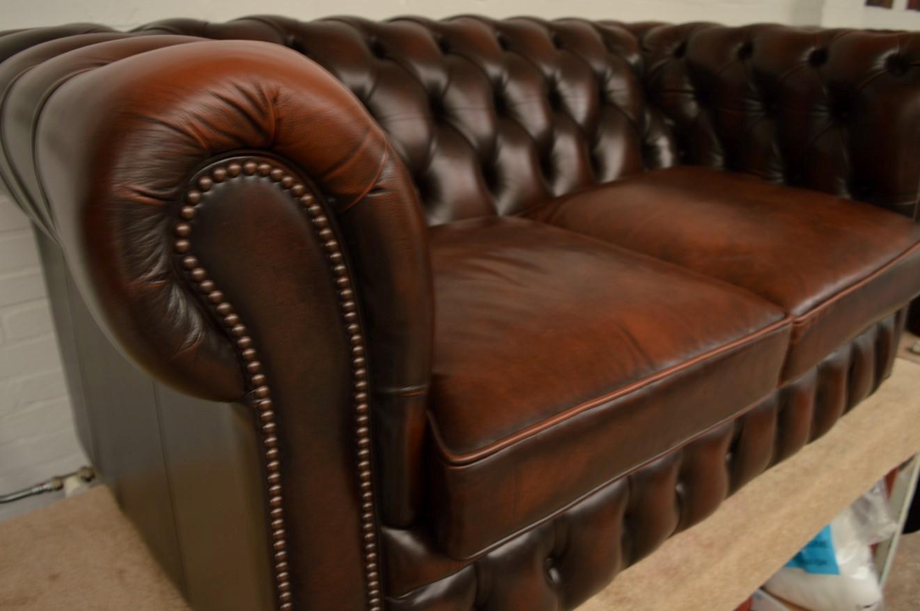 Traditional Vintage Delta Chesterfield Three and Two/Seat Settee For Sale 2