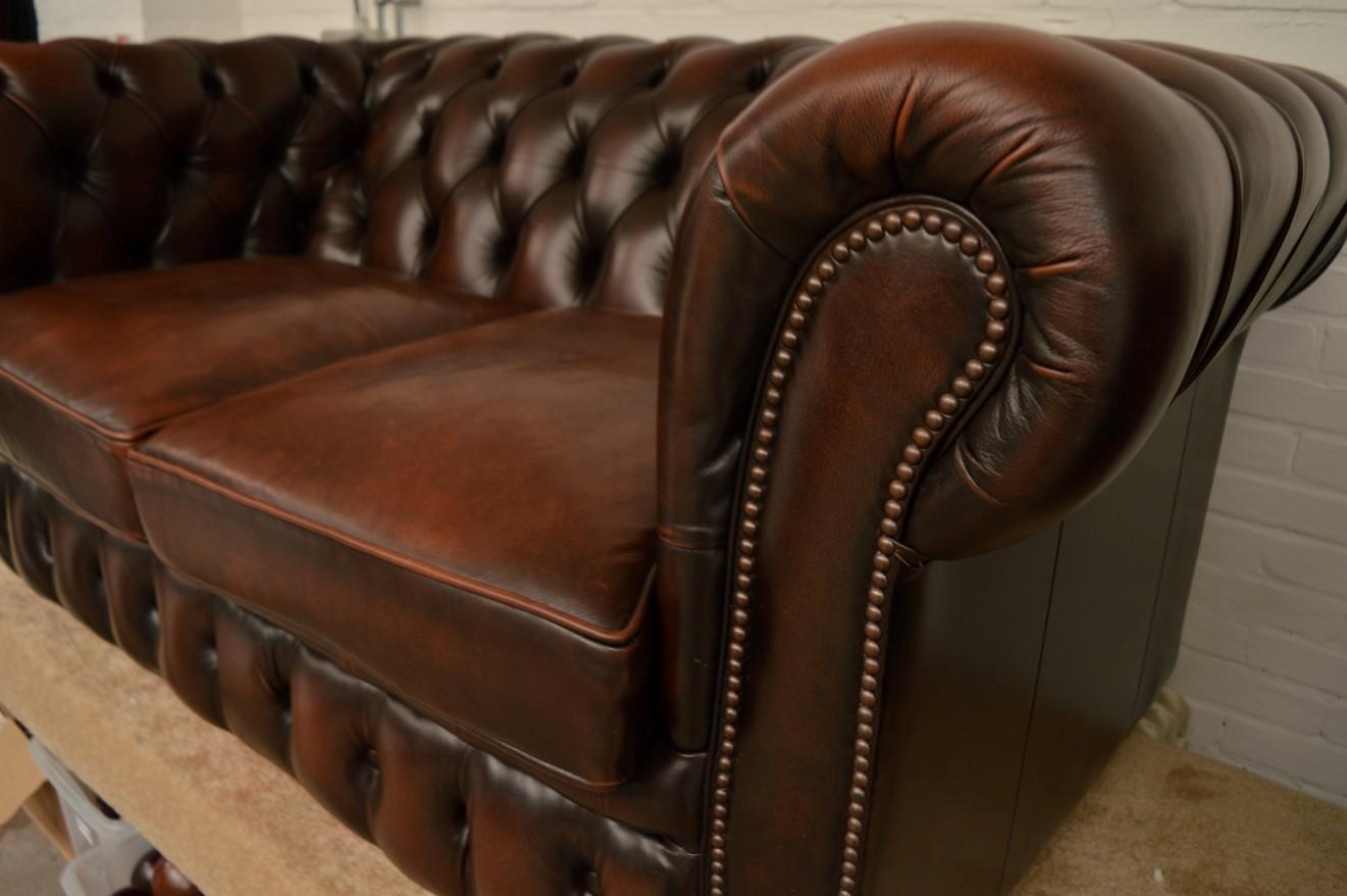 Traditional Vintage Delta Chesterfield Three and Two/Seat Settee For Sale 3