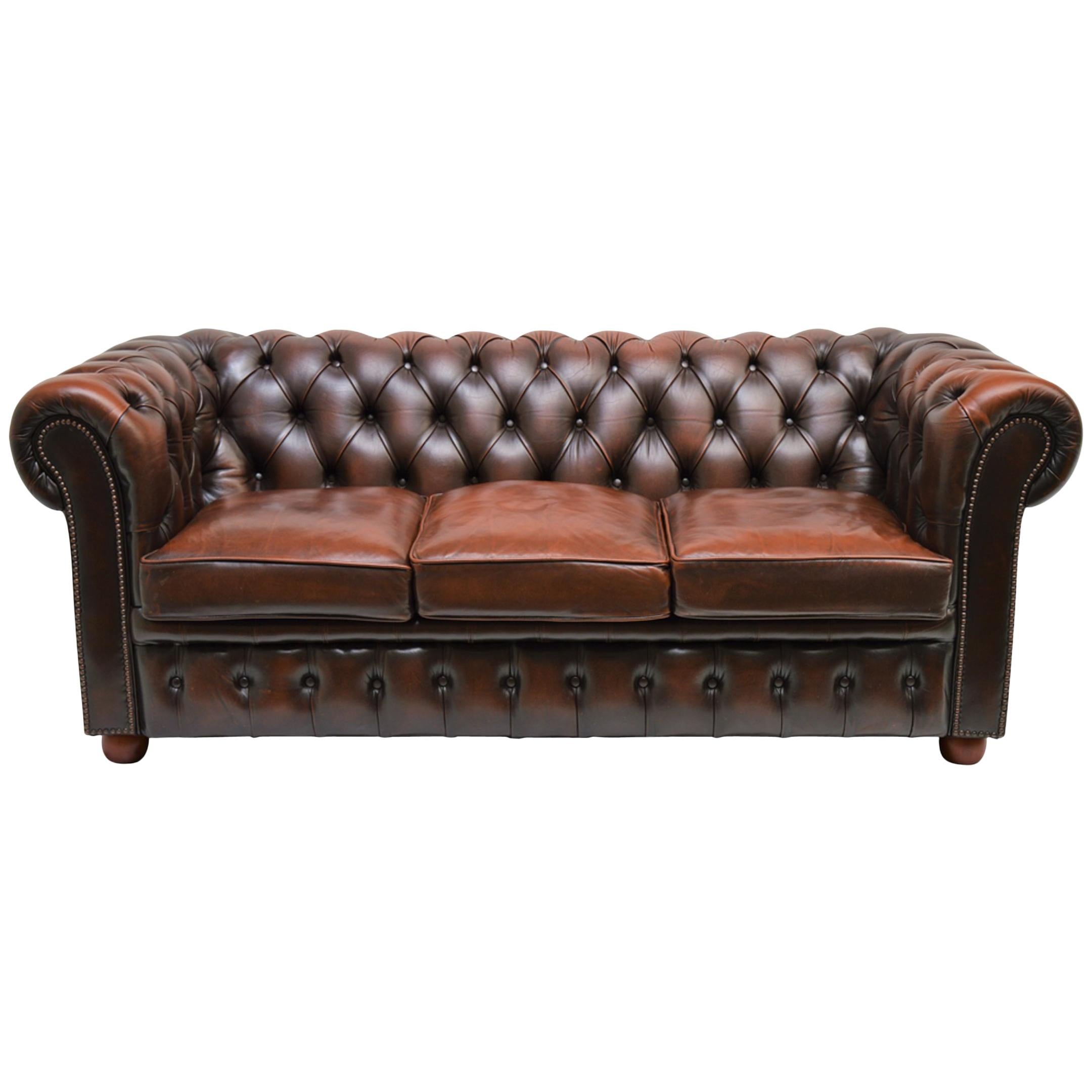 Traditional Vintage Delta Chesterfield Three and Two/Seat Settee For Sale