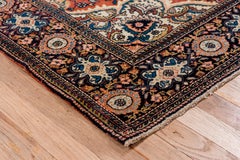 Traditional Vintage Far Sarouk in Red and Grey Notes and Ornate Detailing
