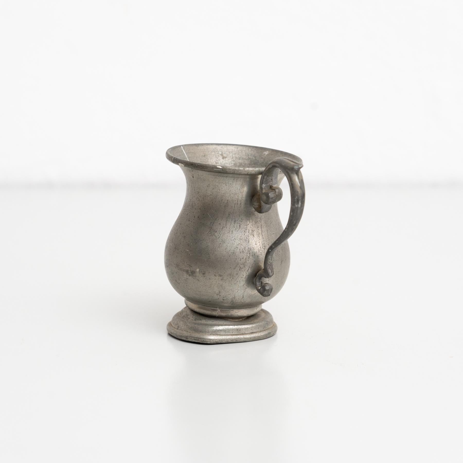 Rustic Traditional Vintage Metal Jug, circa 1970 For Sale