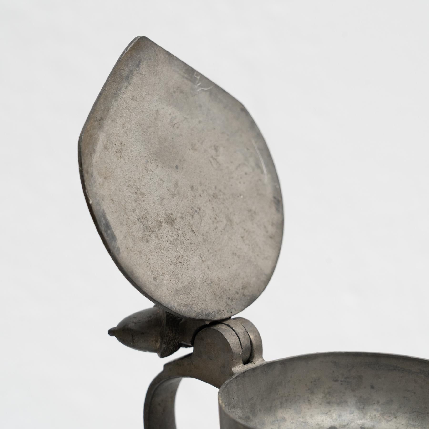 Traditional Vintage Metal Lidded Jug, circa 1970 For Sale 6