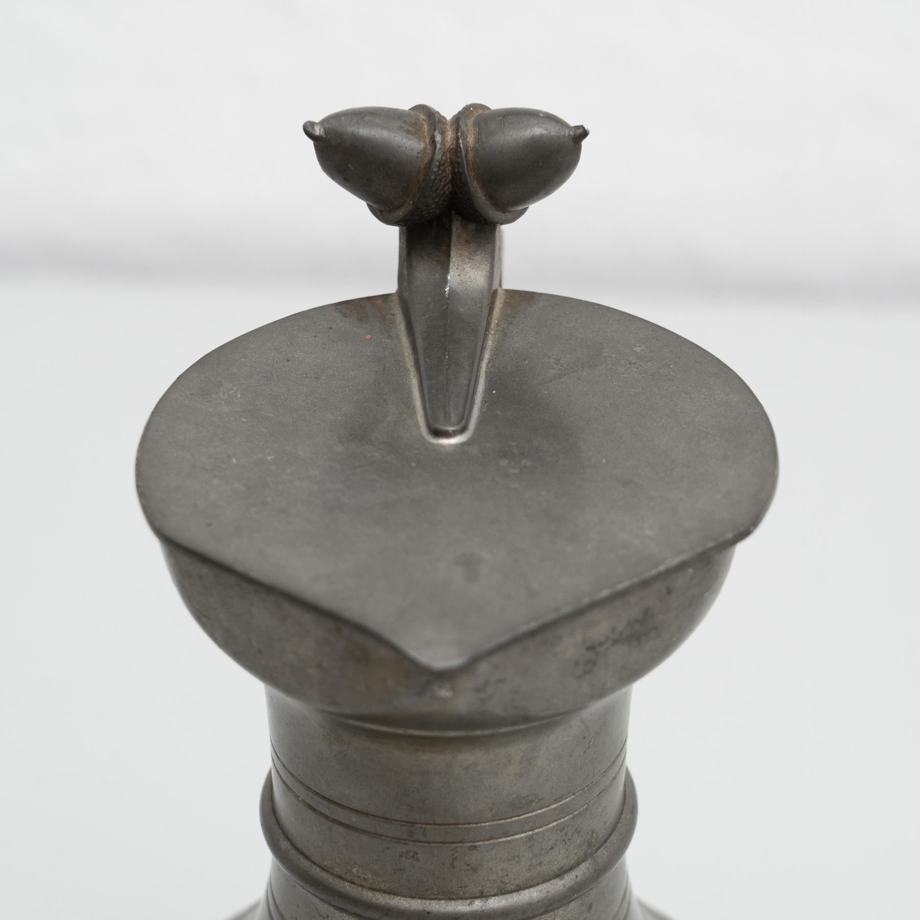 Traditional Vintage Metal Lidded Jug, circa 1970 For Sale 7