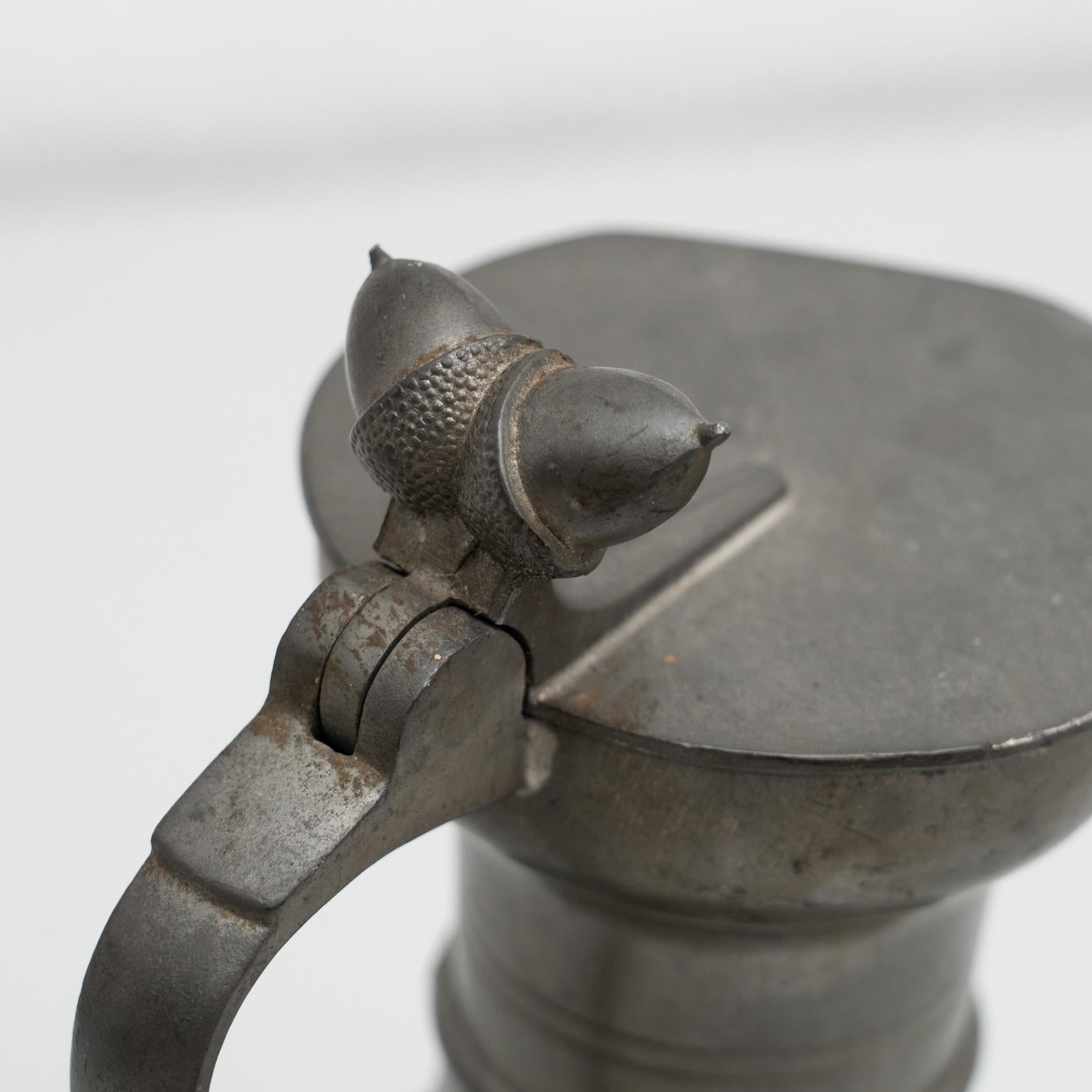 Traditional Vintage Metal Lidded Jug, circa 1970 For Sale 8