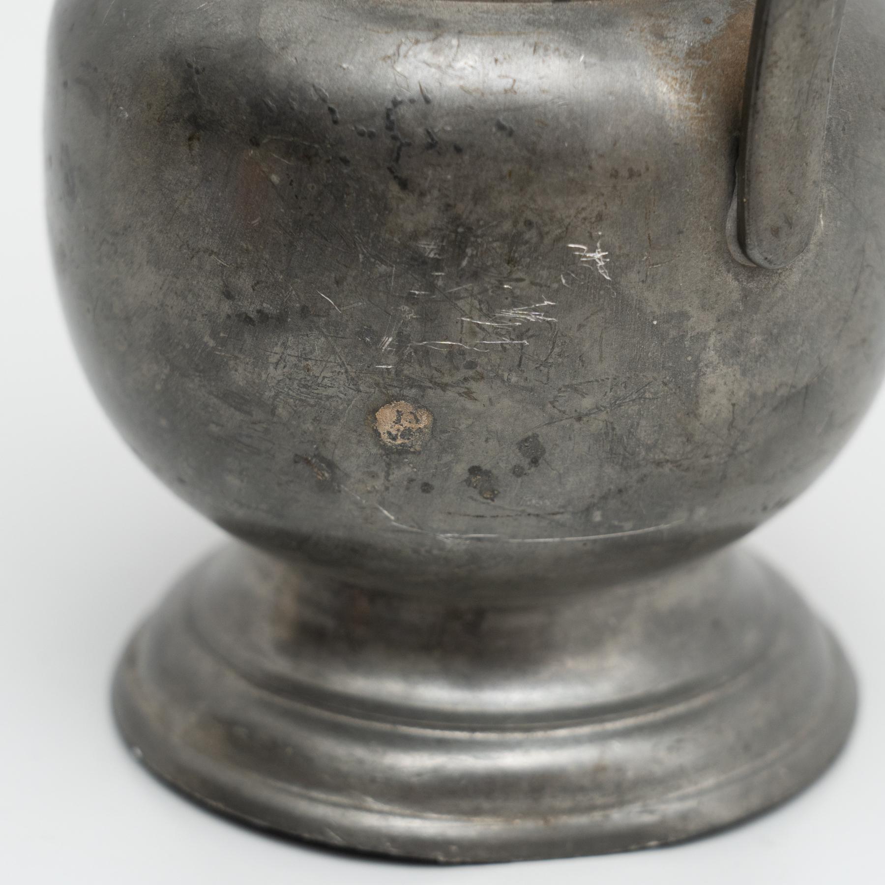 Traditional Vintage Metal Lidded Jug, circa 1970 For Sale 11