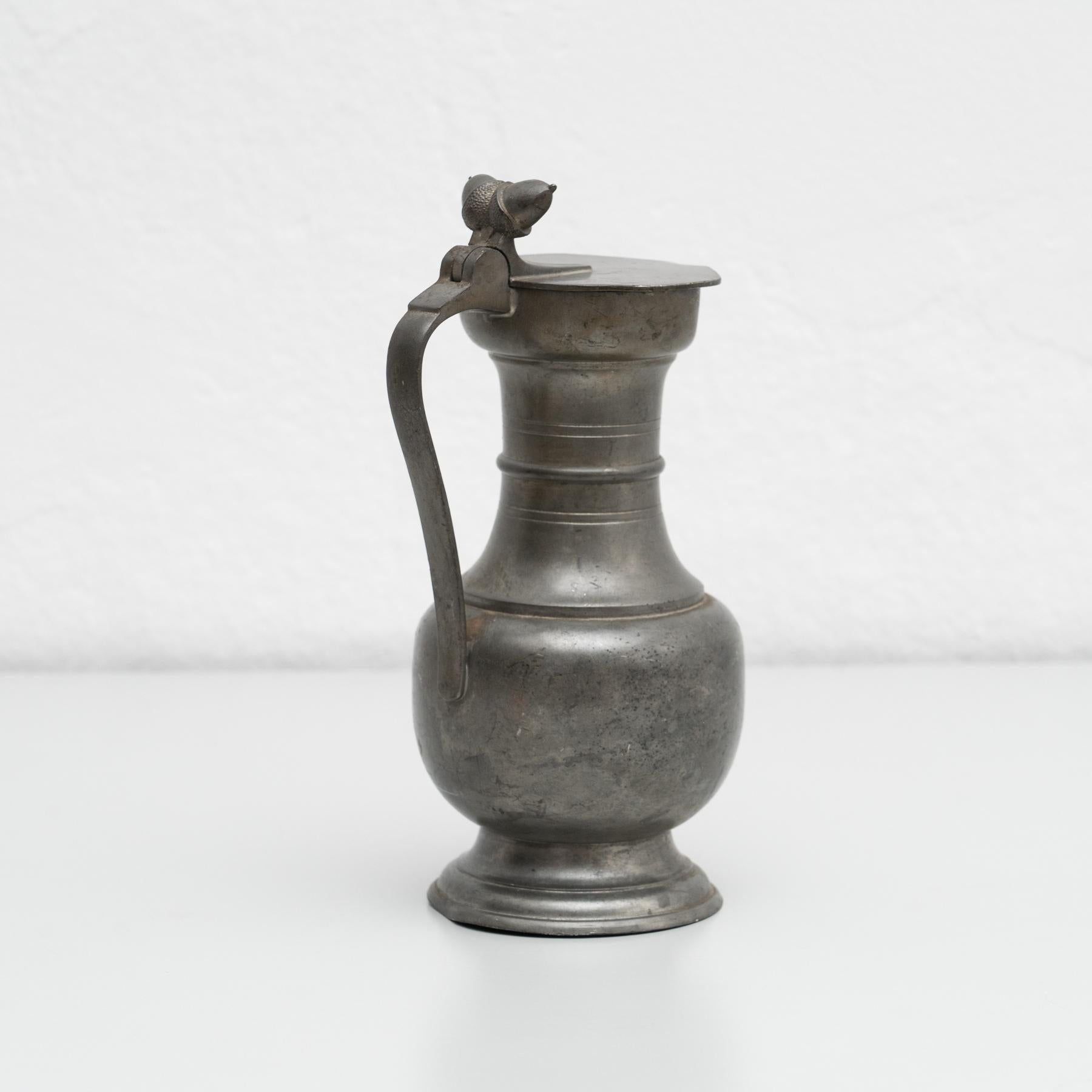 Traditional Vintage Metal Lidded Jug, circa 1970 For Sale 2