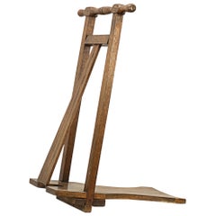 Traditional Antique Oak Boot Jack, Equestrian Boot Pull