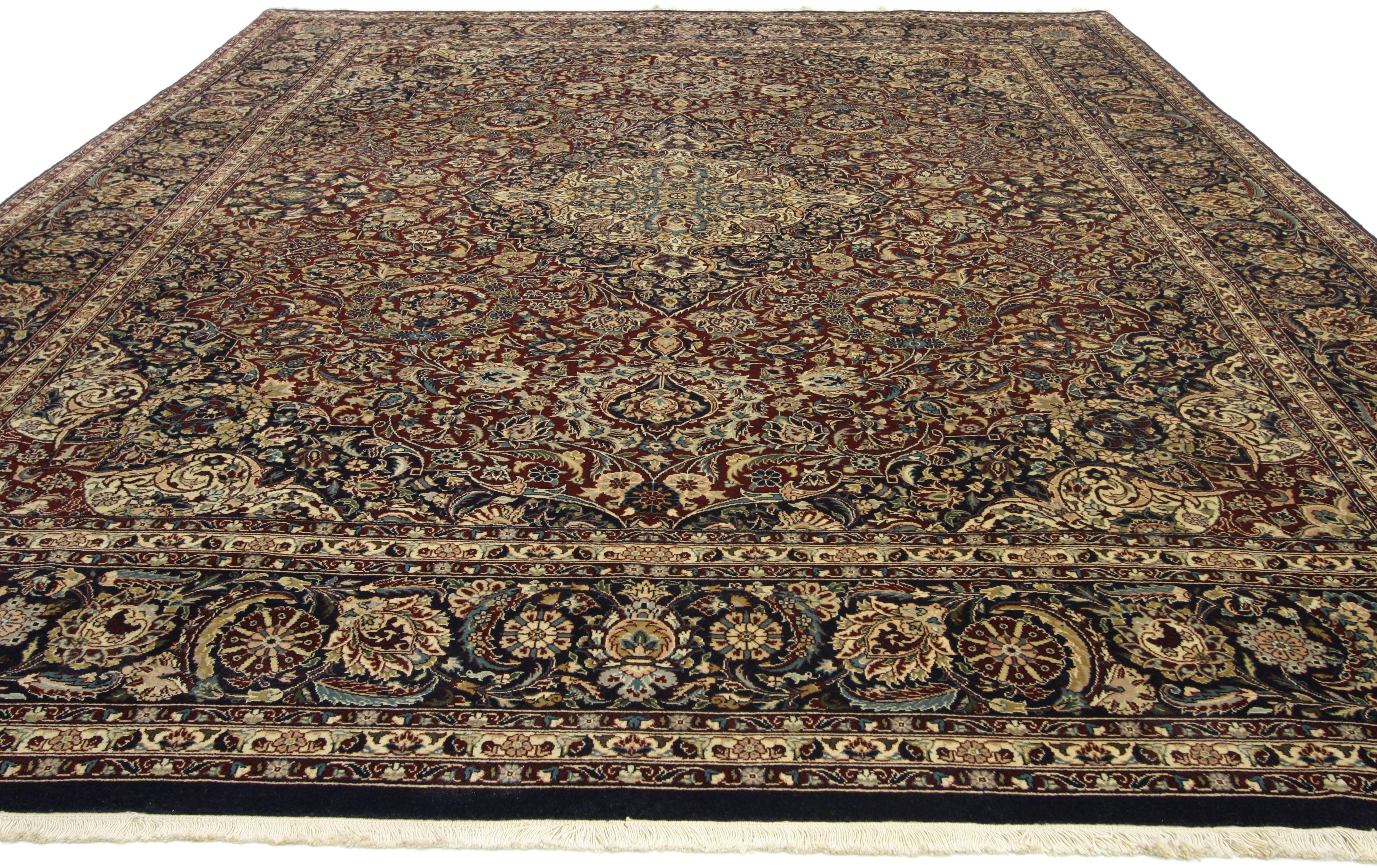 Tabriz Traditional Vintage Persian Style Rug with All-Over Floral Motif For Sale