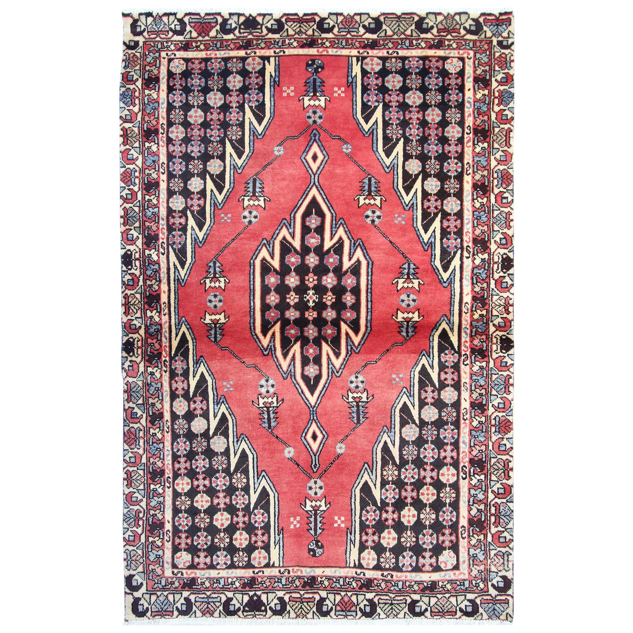 Traditional Carpet Vintage Rug Red Oriental Rug Tribal Carpet For Sale