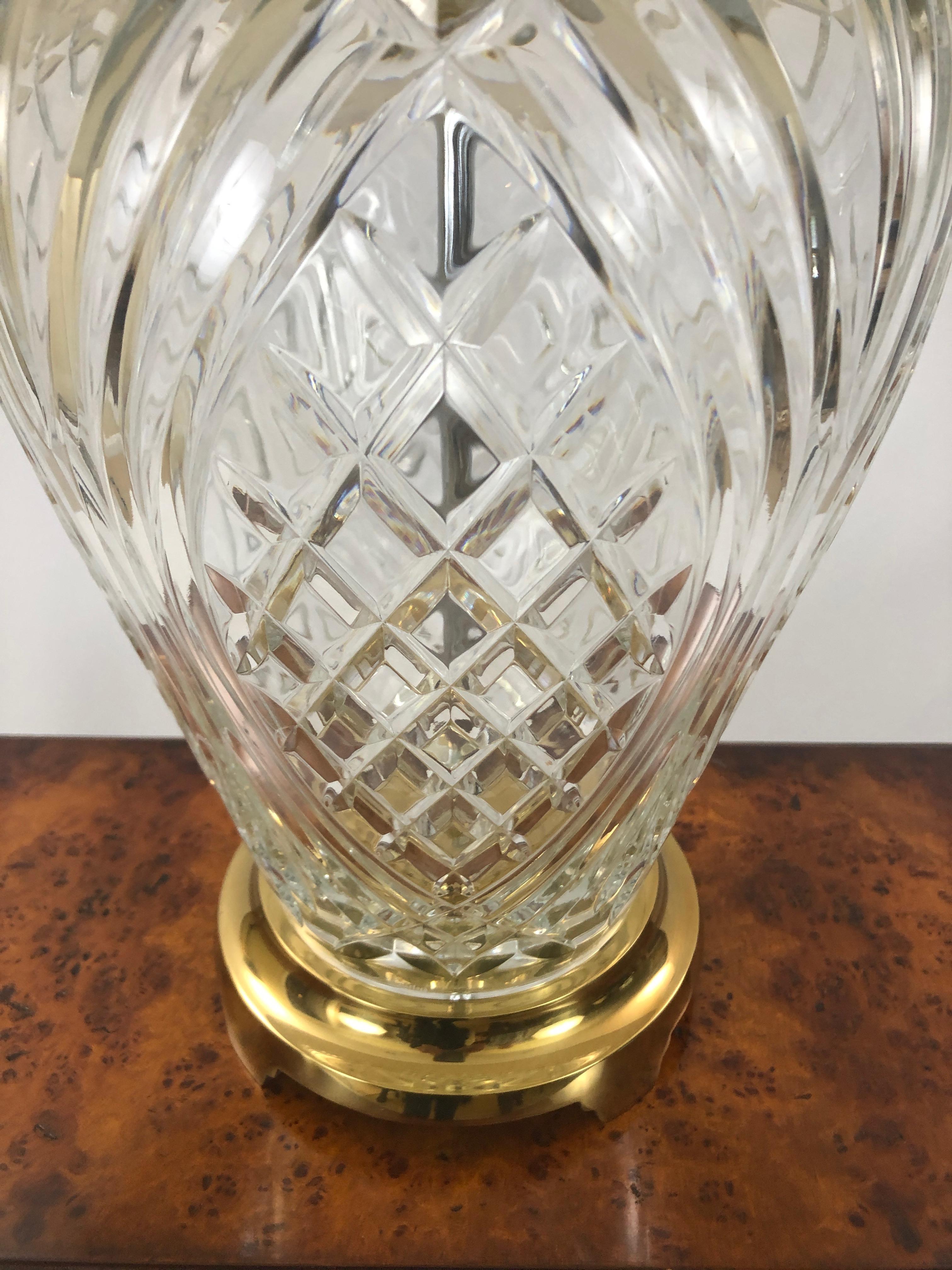 Traditional Waterford Crystal Pineapple Style Large Table Lamp 2