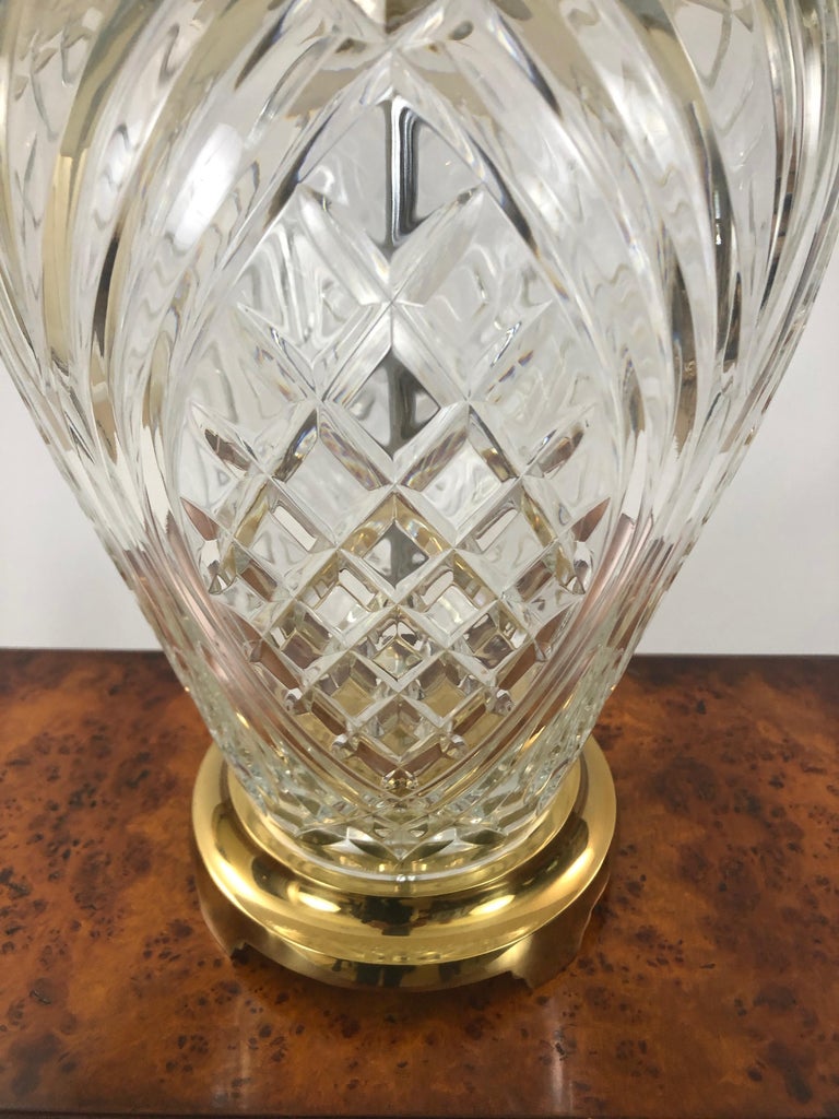 Traditional Waterford Crystal Pineapple Style Large Table Lamp at