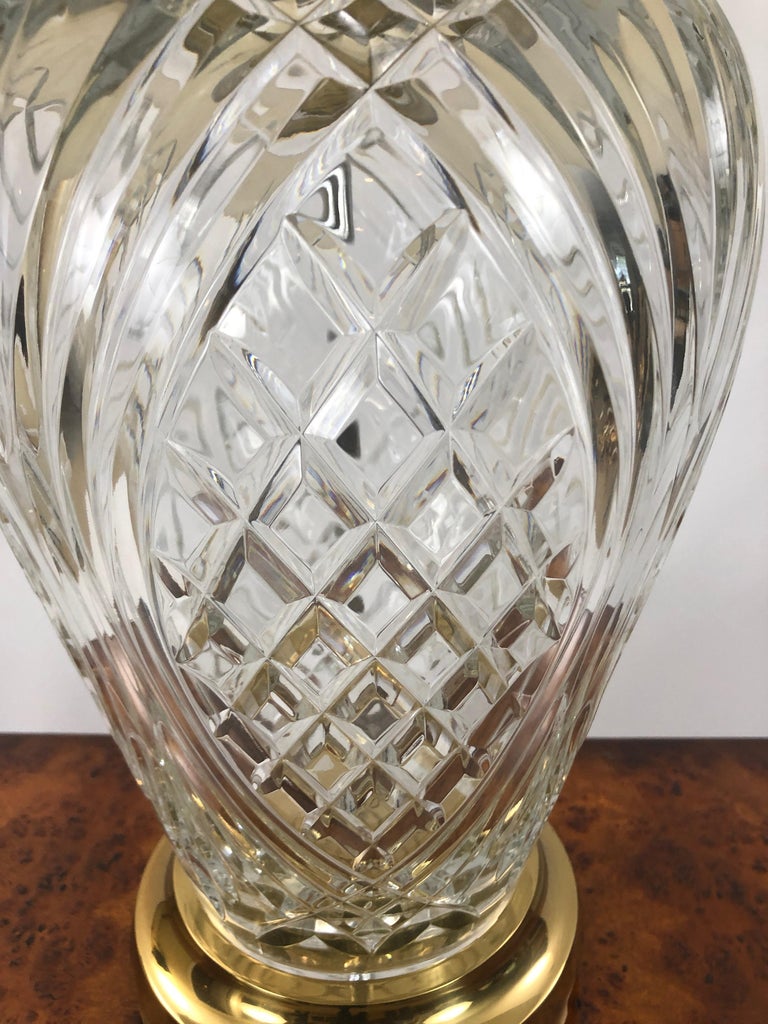 Traditional Waterford Crystal Pineapple Style Large Table Lamp at