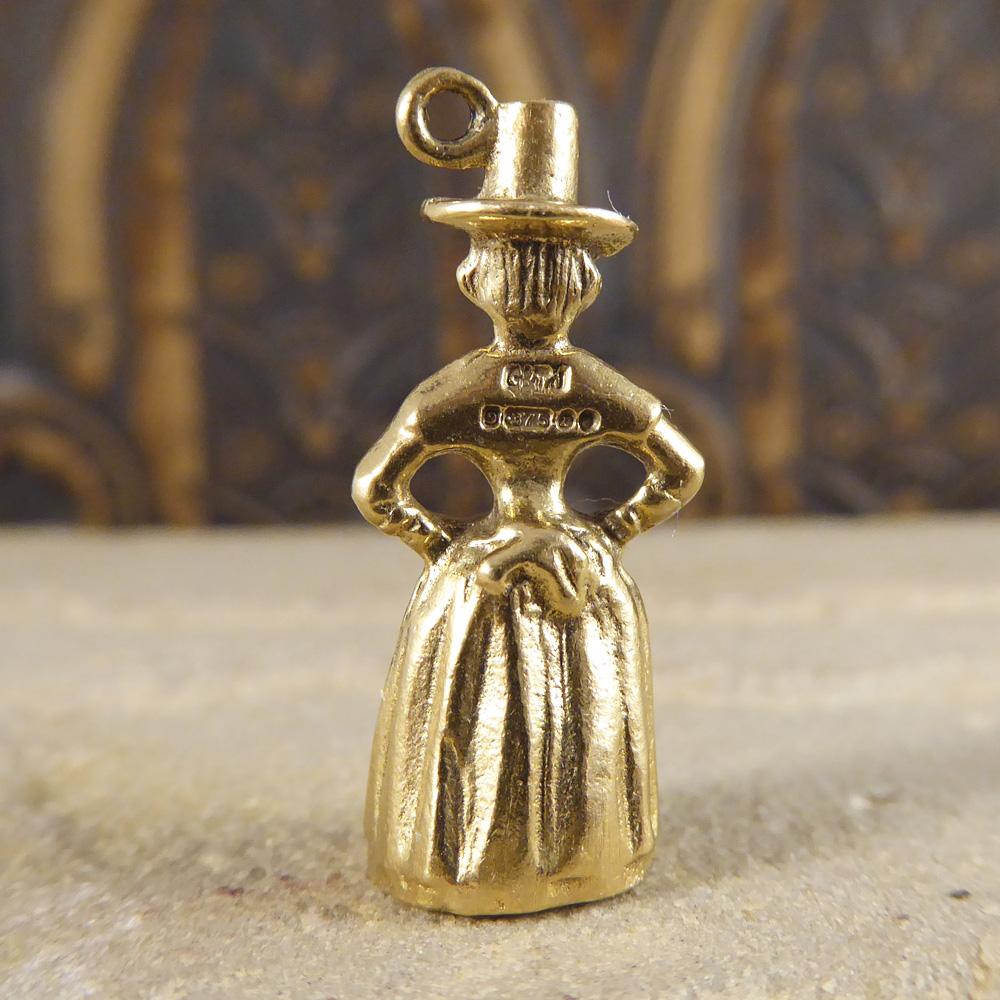 Traditional Welsh Lady 9 Carat Gold Charm Pendant 1