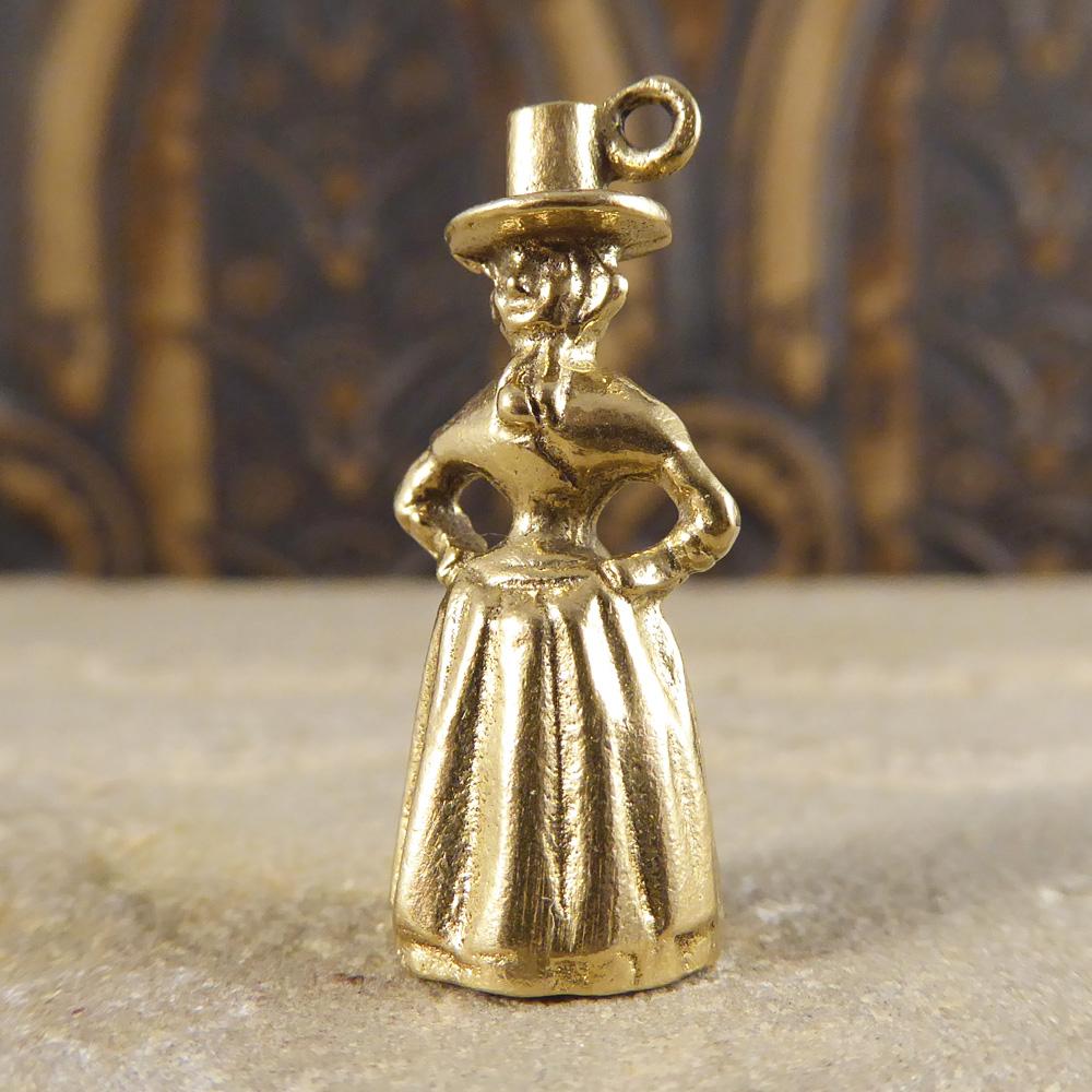 Traditional Welsh Lady 9 Carat Gold Charm Pendant 2