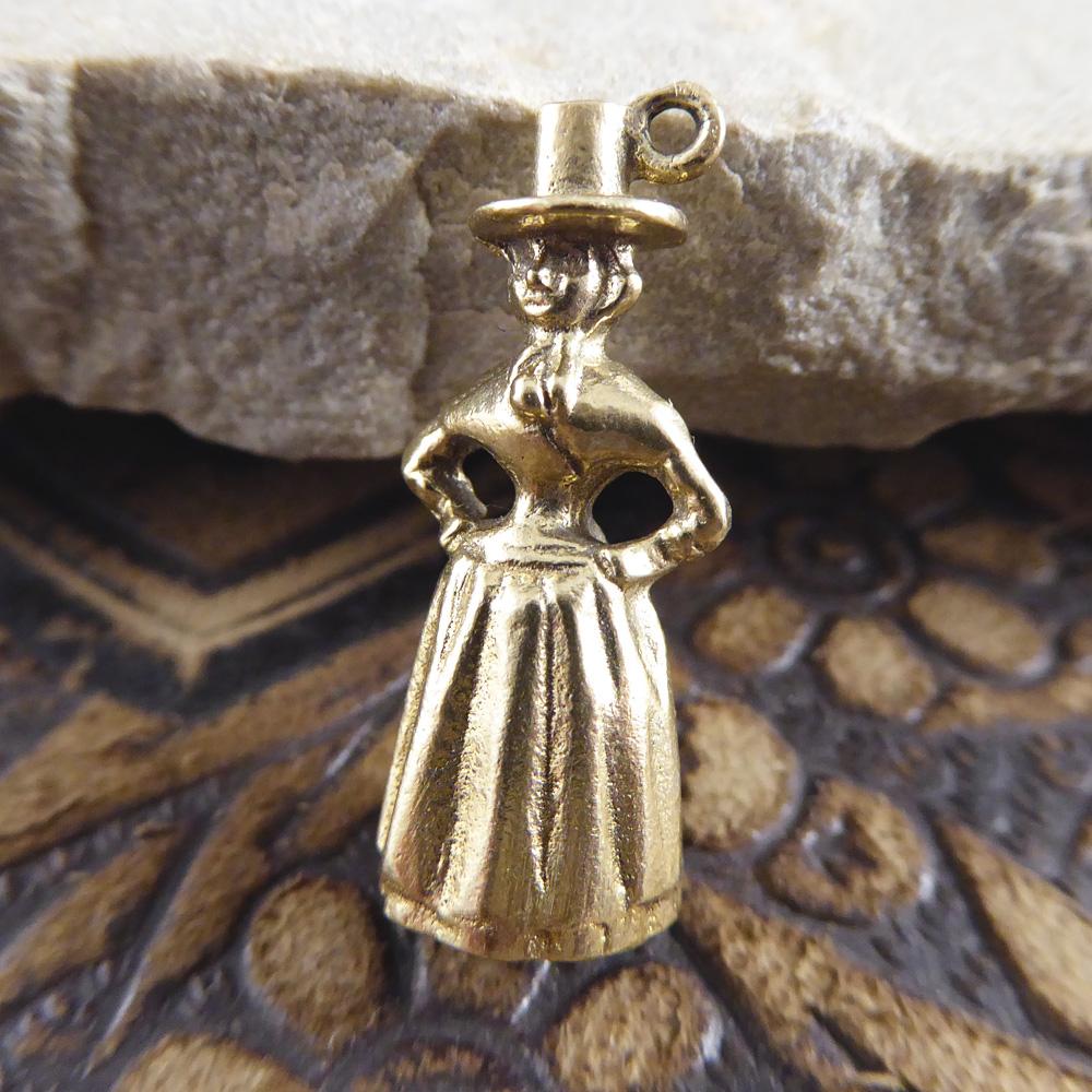 Traditional Welsh Lady 9 Carat Gold Charm Pendant 4