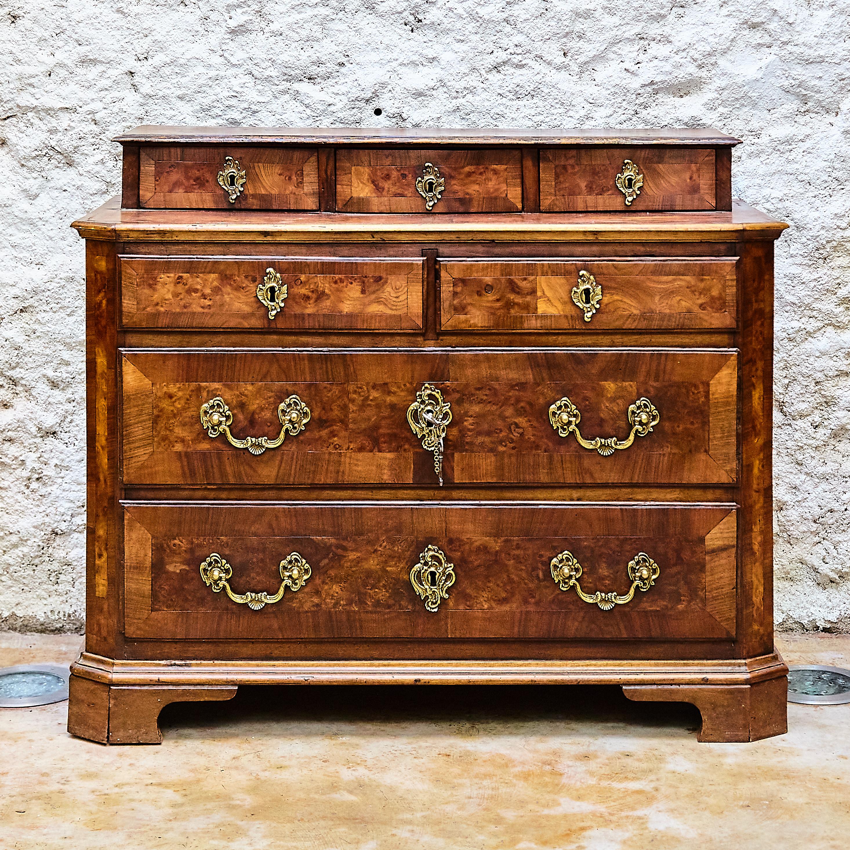 Traditional Wood Catalan Chest with Drawers For Sale 7