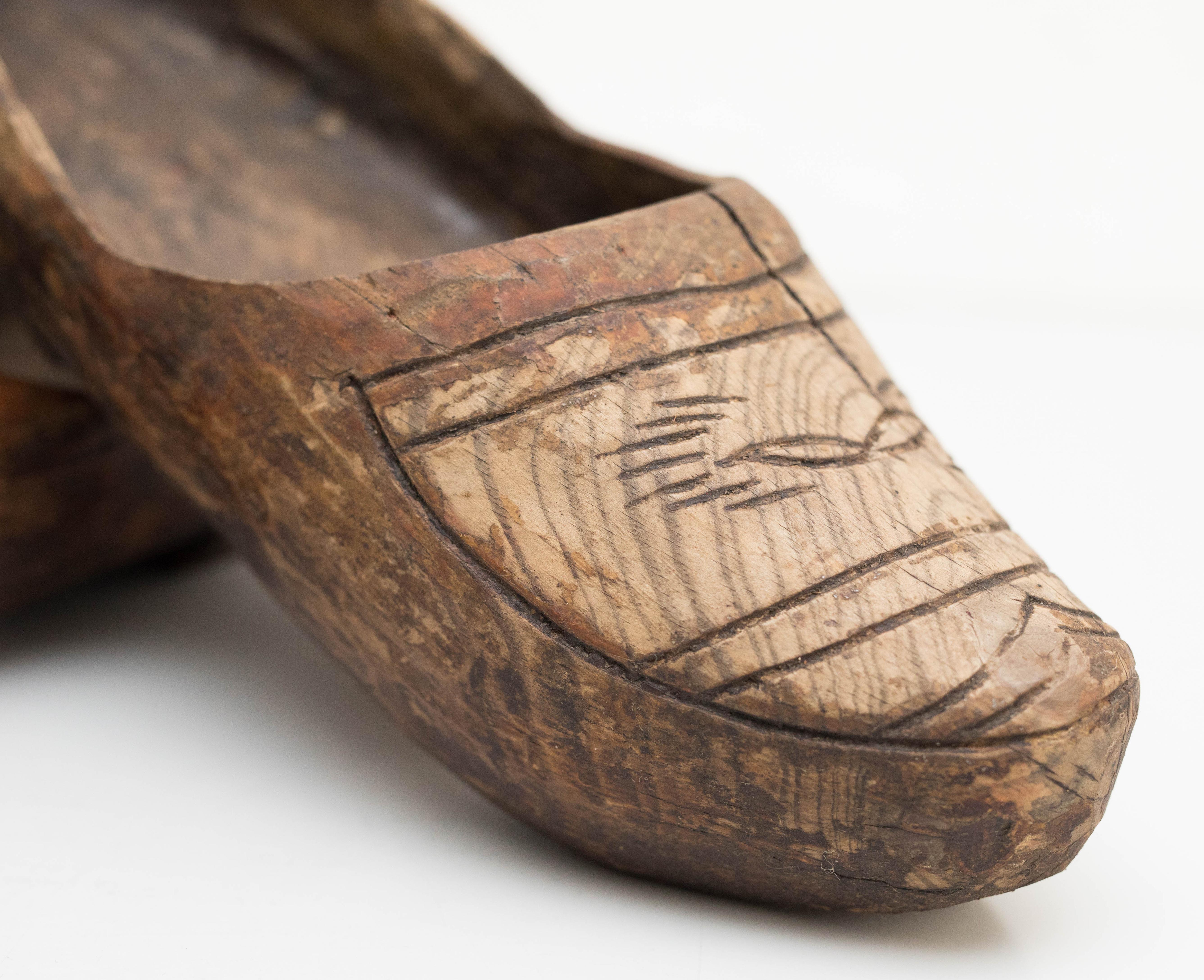 Mid-Century Modern Traditional Wood Clogs, 1960 For Sale